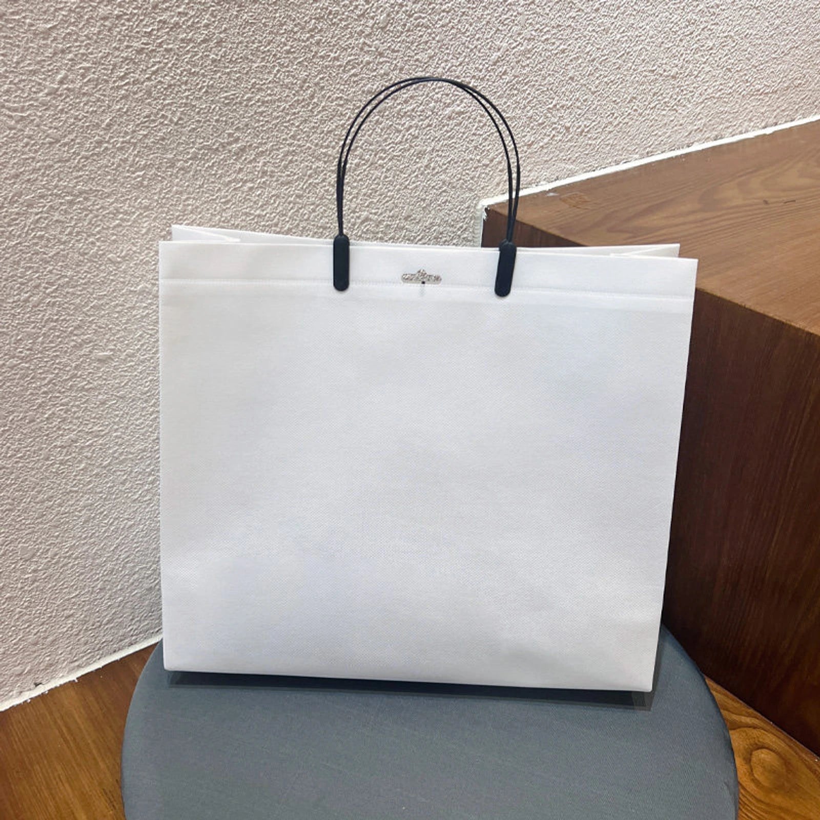 Boutique Non-Woven Tote Bags — 3 Styles — White