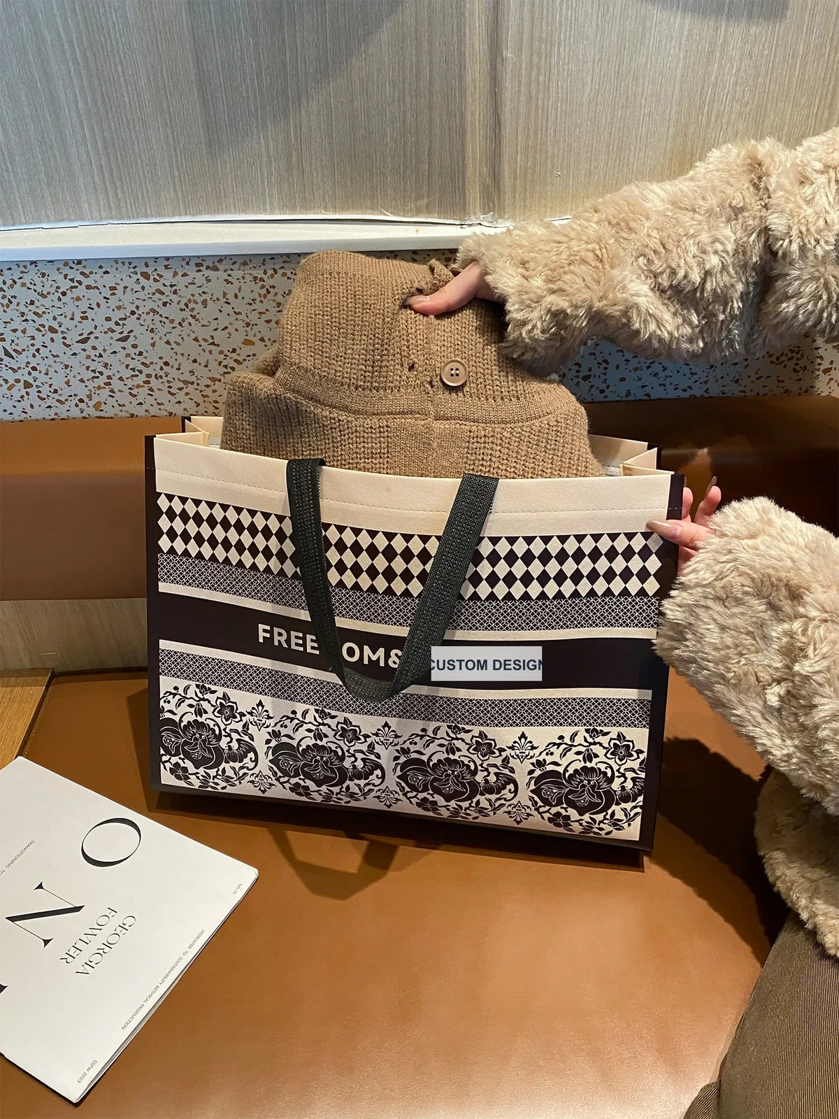 Bolsas tote de tela no tejida boutique - 4 estilos vista del producto 4