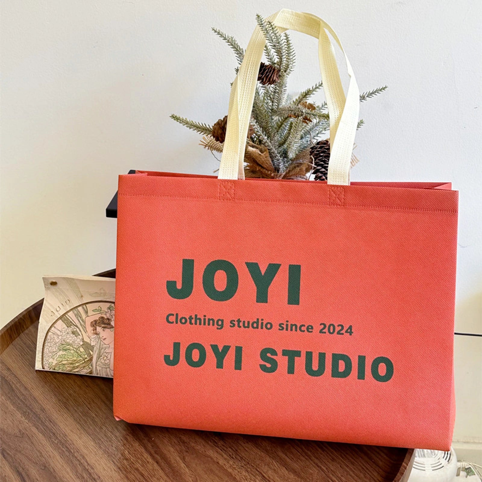 Boutique Non-Woven Tote Bags — 4 Styles — Brick RedJOYI