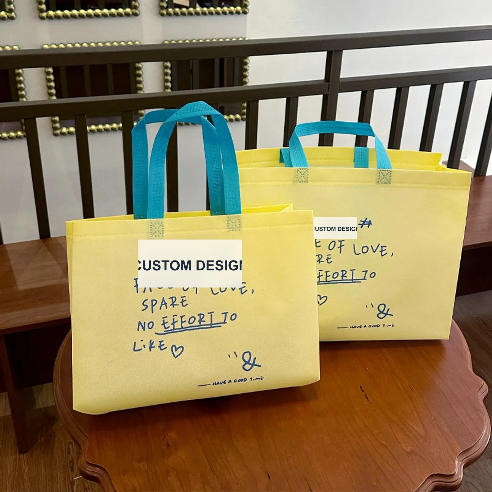 Boutique Non-Woven Tote Bags — 4 Styles — Cream YellowQuote