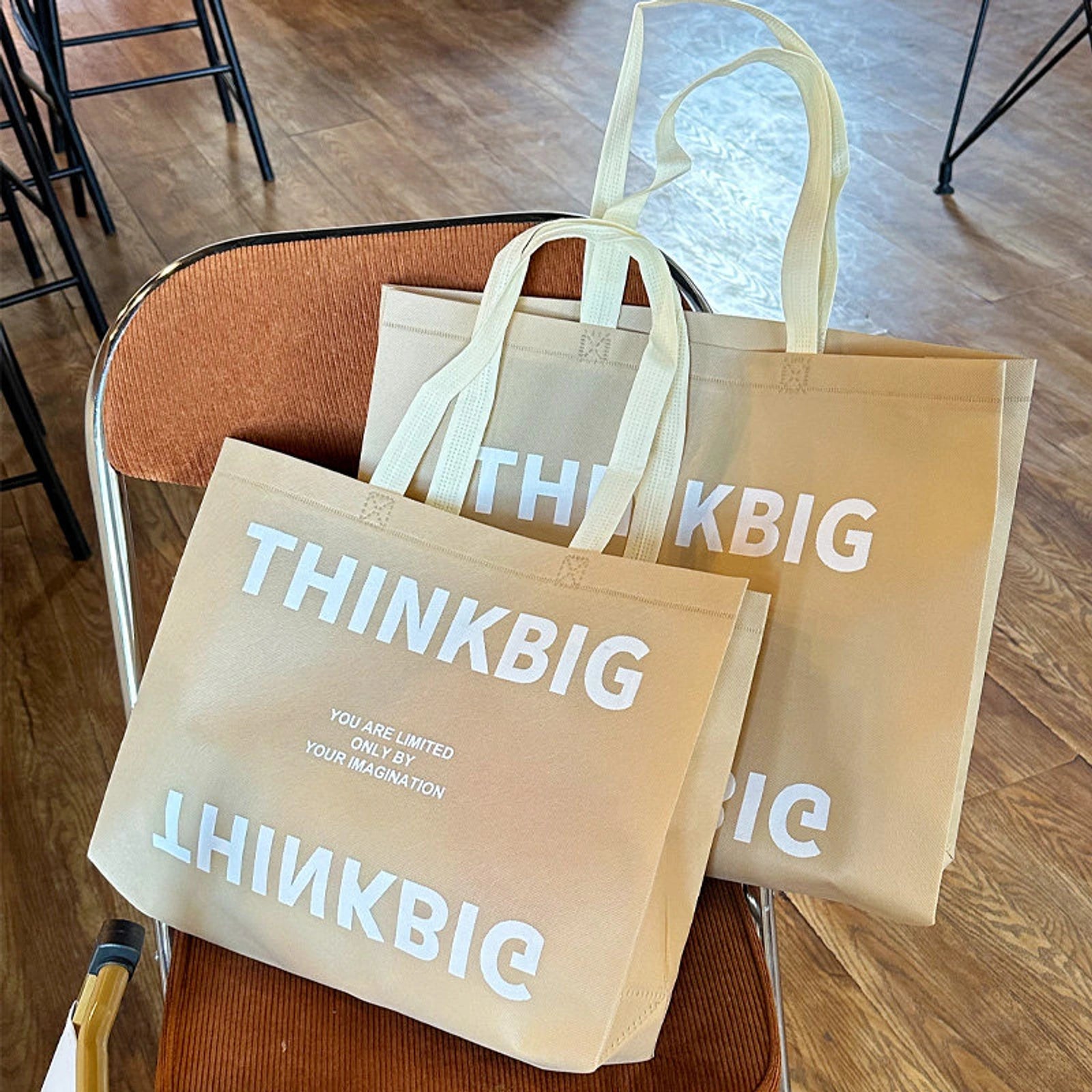 Boutique Non-Woven Tote Bags — 4 Styles — Ivory
