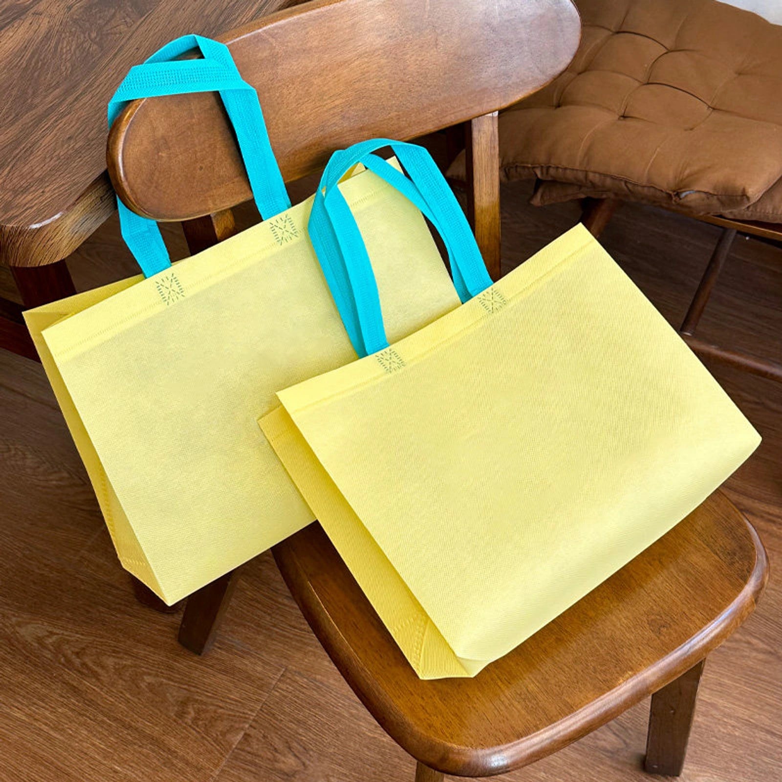 Boutique Non-Woven Tote Bags — 4 Styles — Lemon Yellow