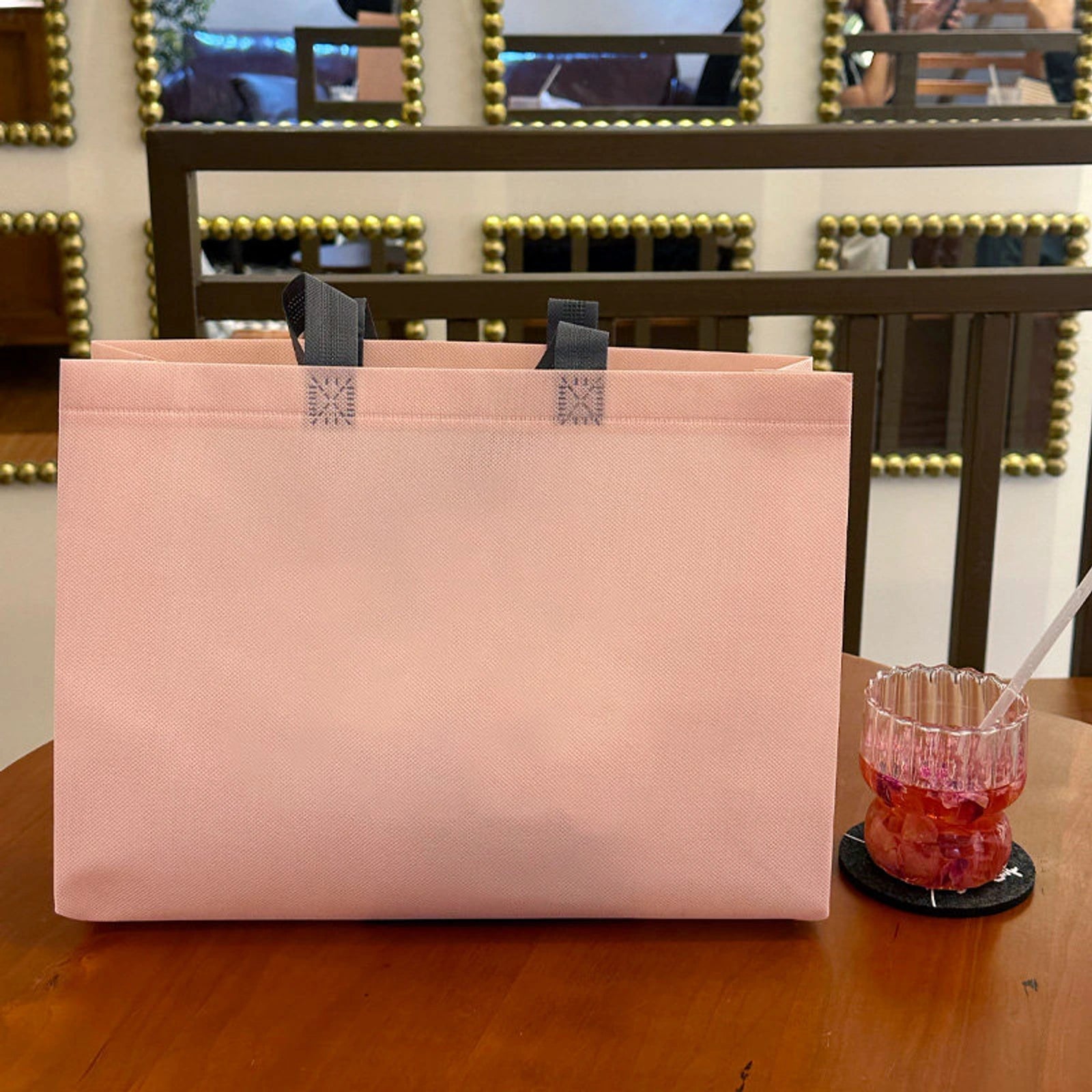 Boutique Non-Woven Tote Bags — 4 Styles — Light Pink