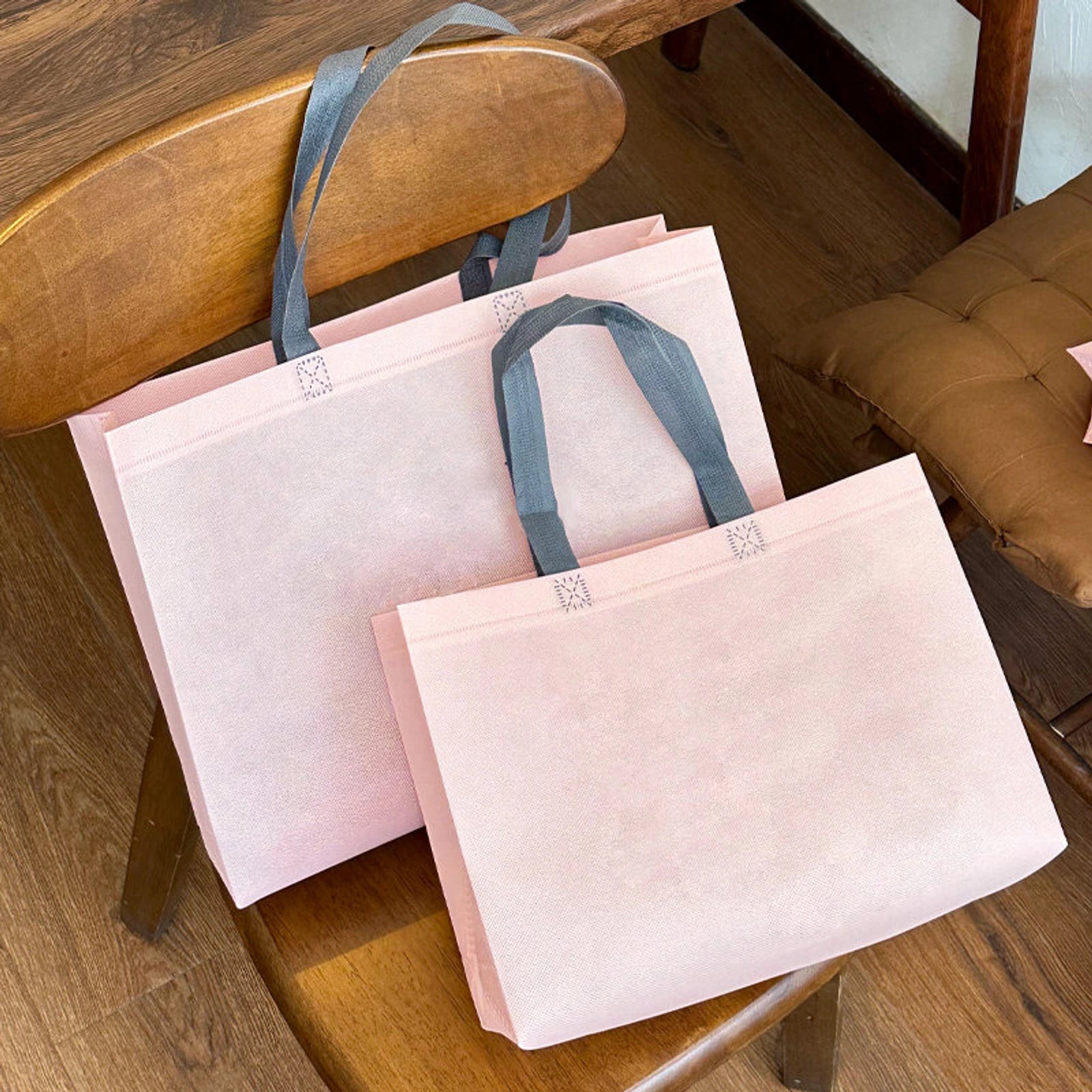 Boutique Non-Woven Tote Bags — 4 Styles — Sakura Pink