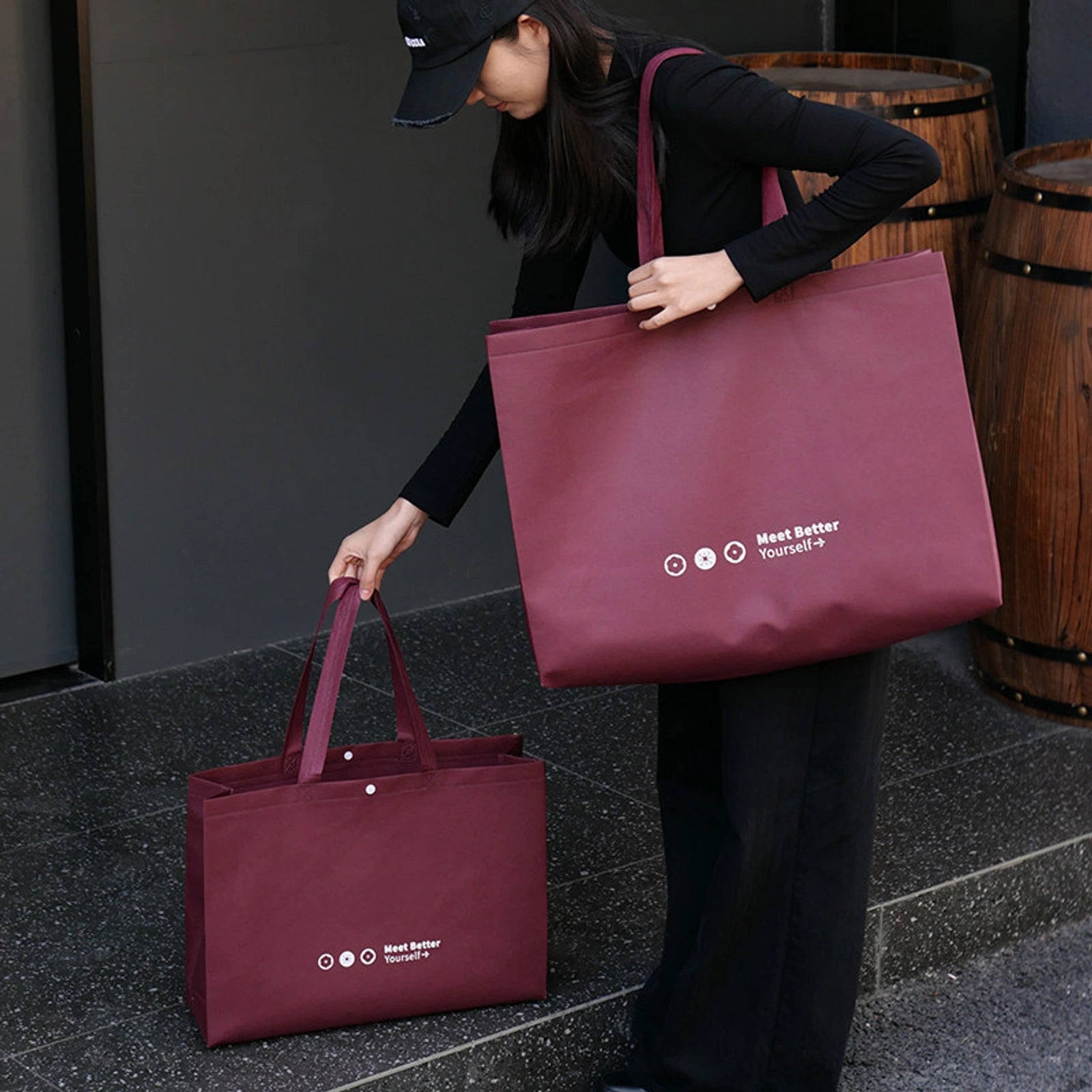 Boutique Non-Woven Tote Bags — 5 Styles — Ancora Red