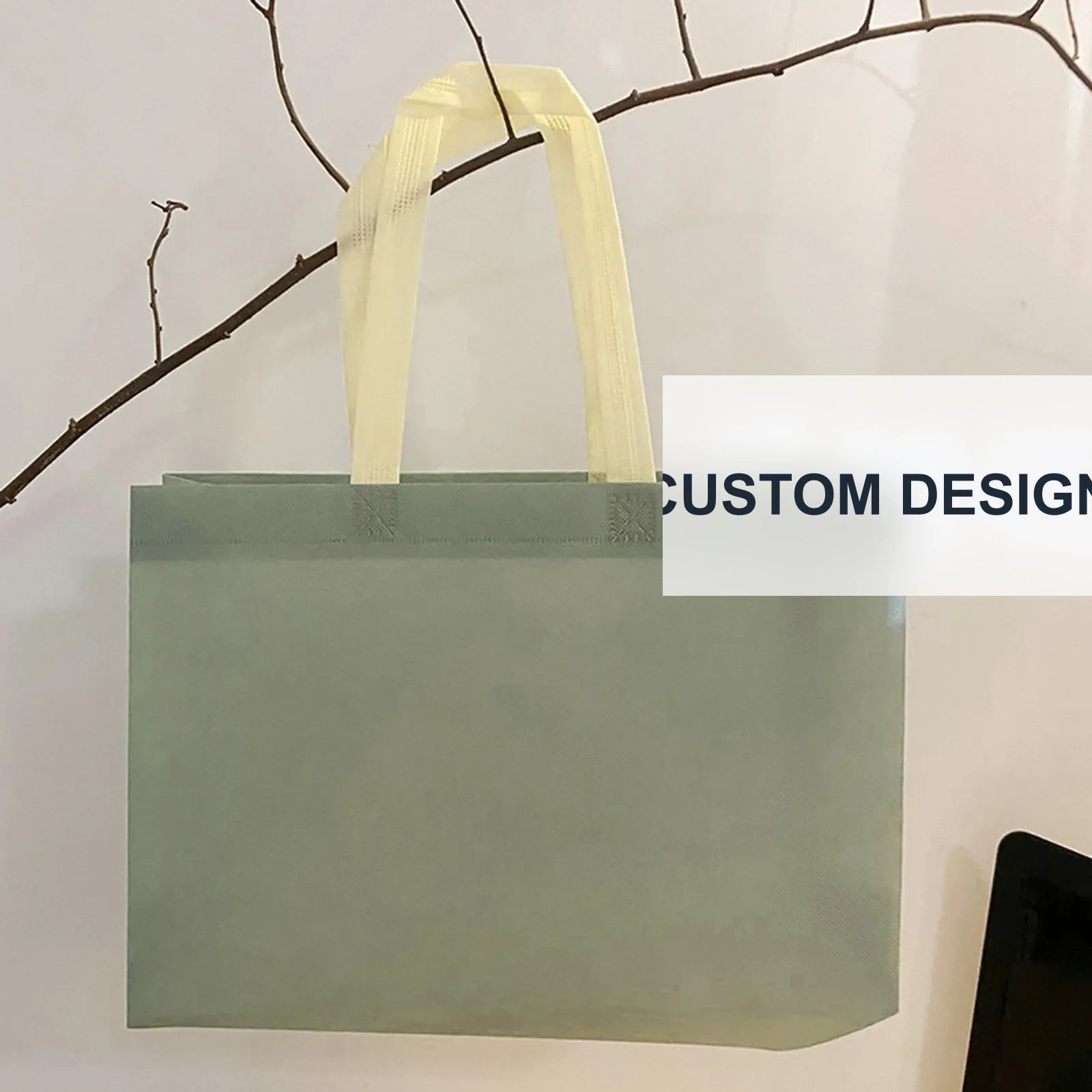 Boutique Non-Woven Tote Bags — 5 Styles — Bean Green