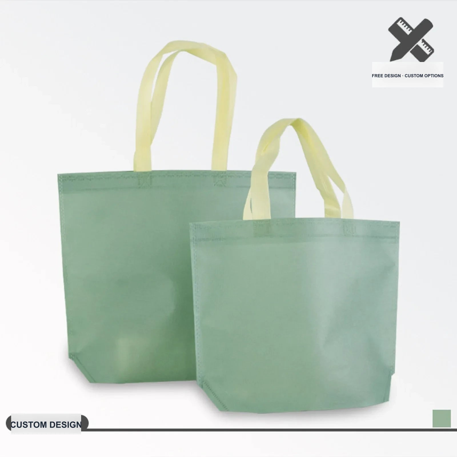 Boutique Non-Woven Tote Bags — 5 Styles — Bean Green