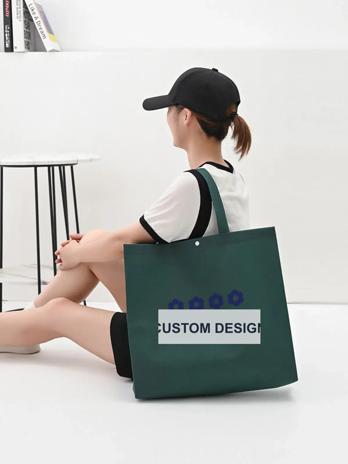 Boutique Non-Woven Tote Bags — 5 Styles — Dark Green