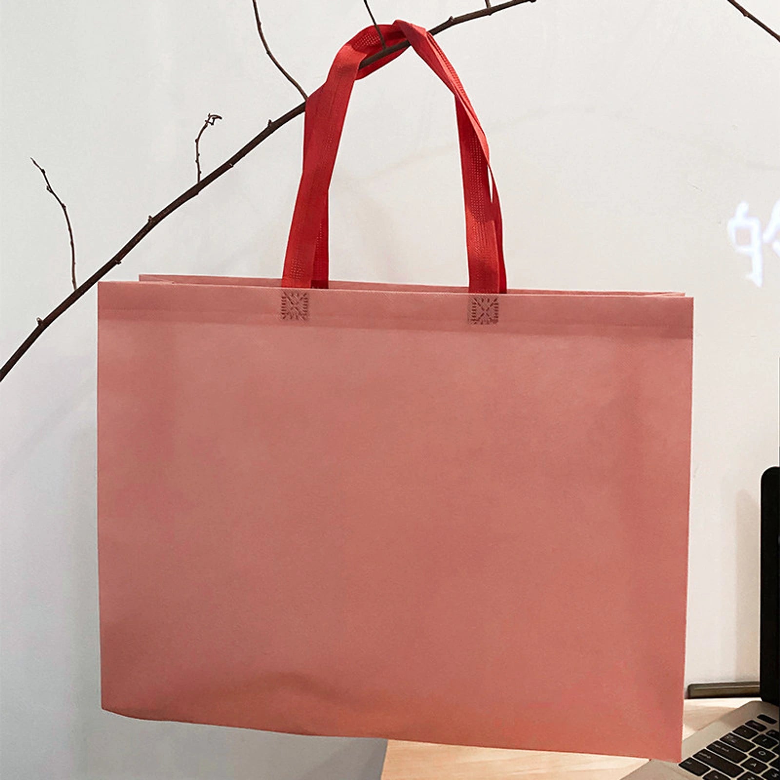 Boutique Non-Woven Tote Bags — 5 Styles — Dusty Pink