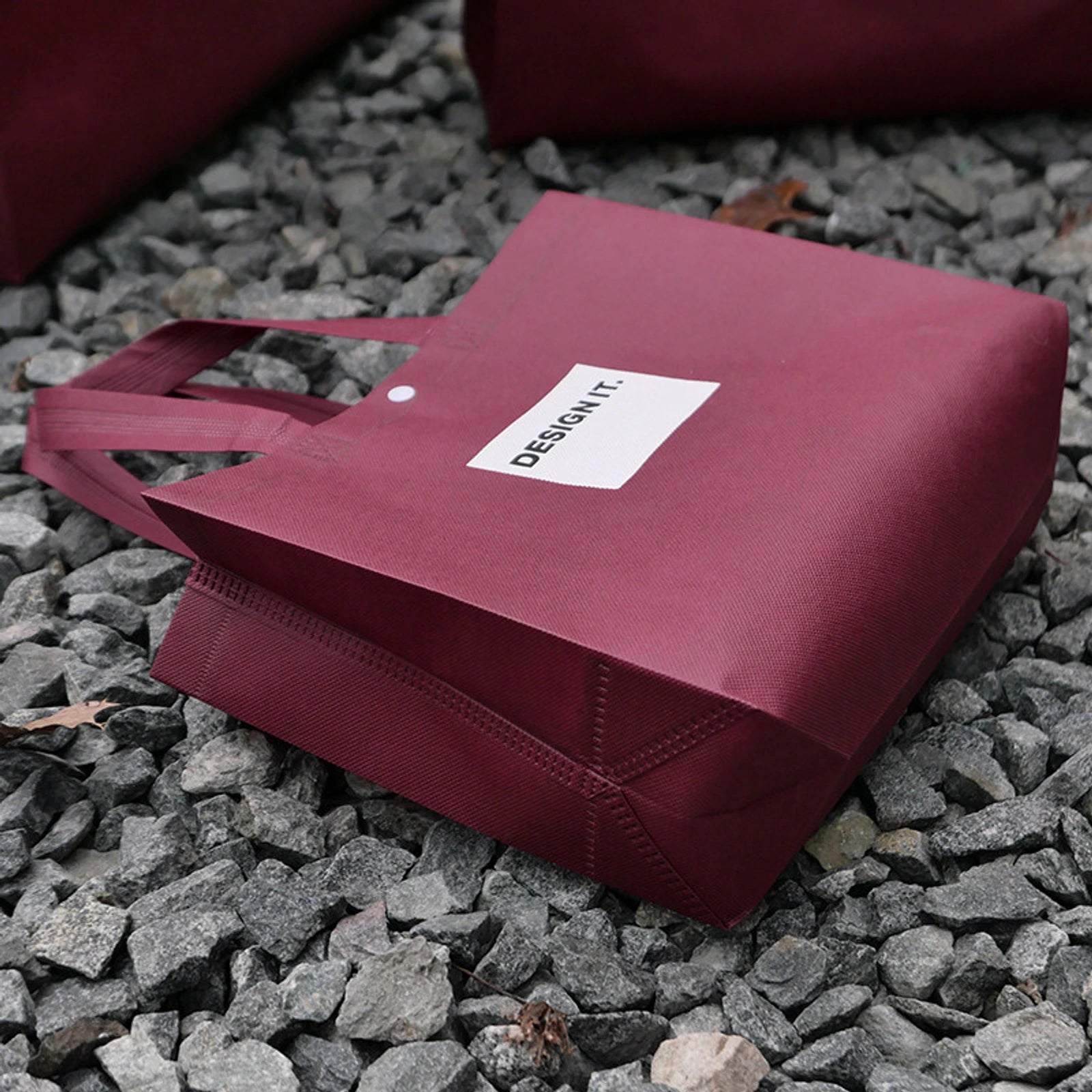 Boutique Non-Woven Tote Bags — 5 Styles — Gusseted — Ancora RedWhite Block