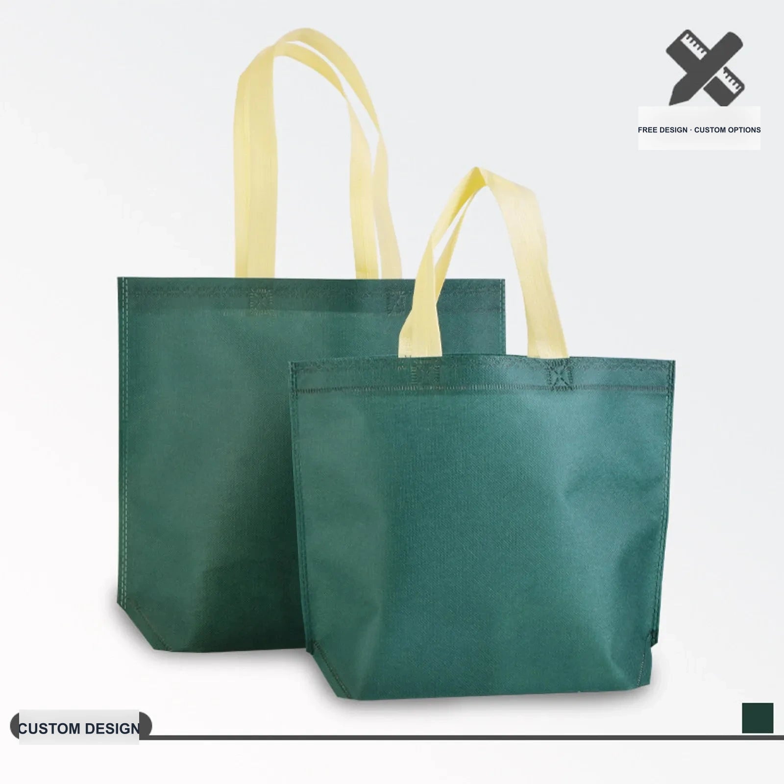 Boutique Non-Woven Tote Bags — 5 Styles — Peacock Green