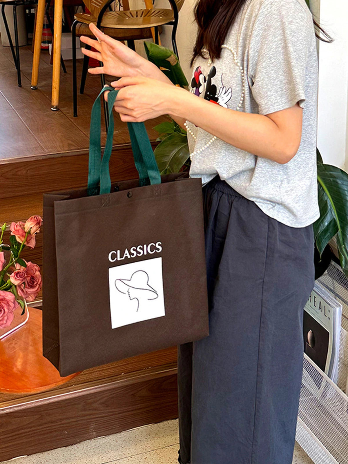 Boutique Non-Woven Tote Bags — 6 Cat & Plain Styles product view 3
