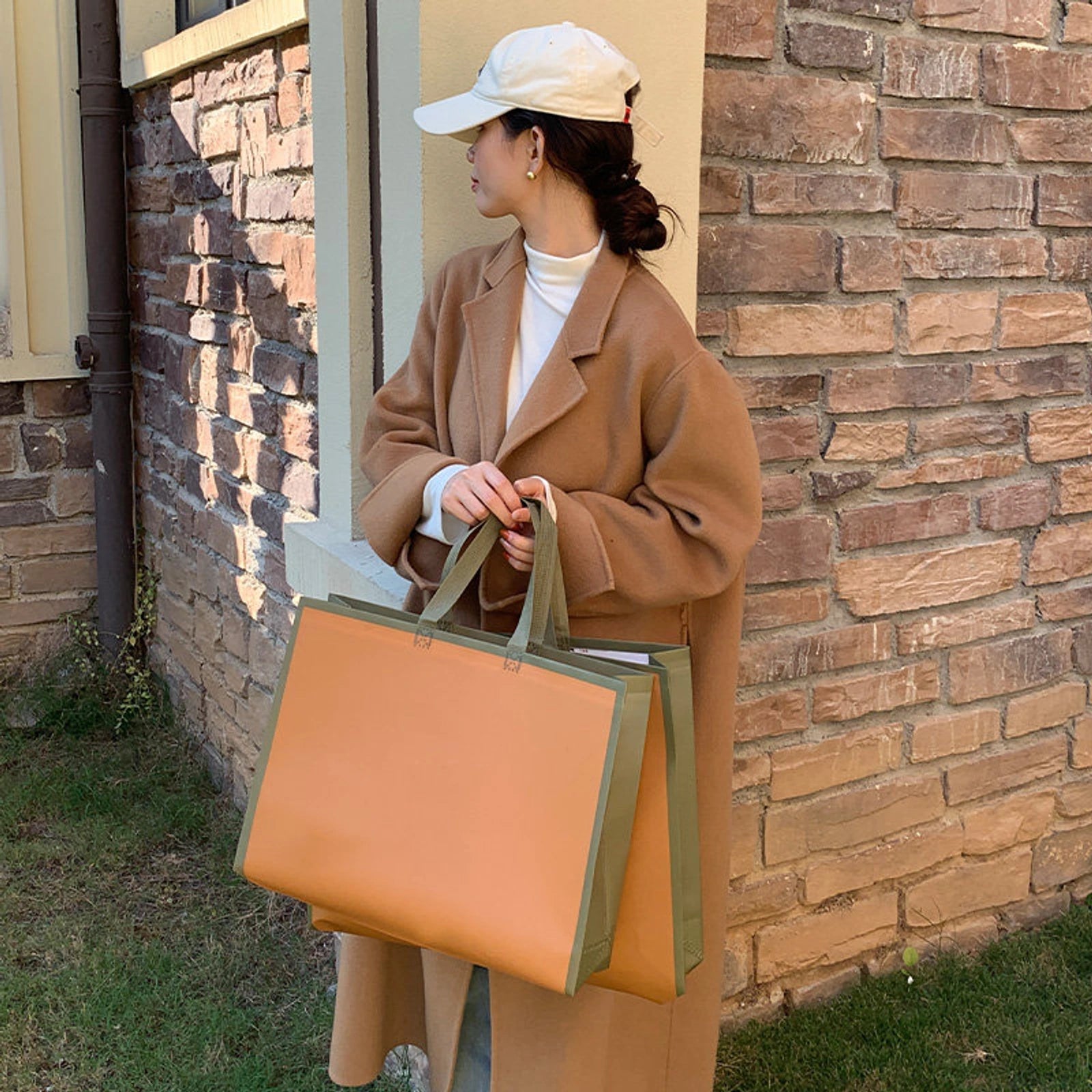 Boutique Non-Woven Tote Bags — 6 Styles — Caramel Plain