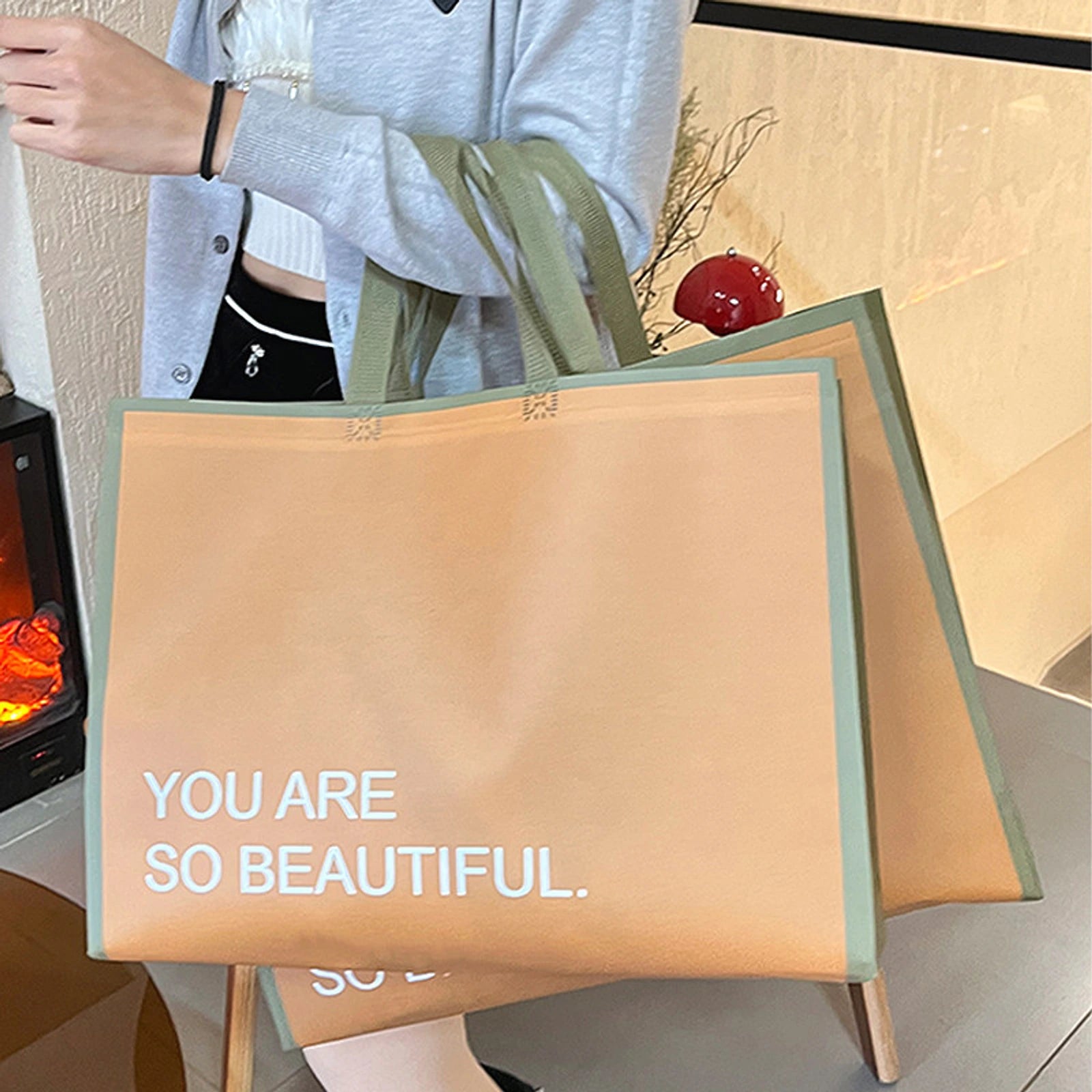 Boutique Non-Woven Tote Bags — 6 Styles — Caramel