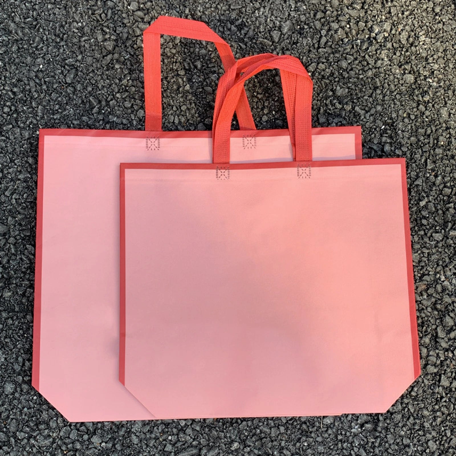 Boutique Non-Woven Tote Bags — 6 Styles — Pink Plain
