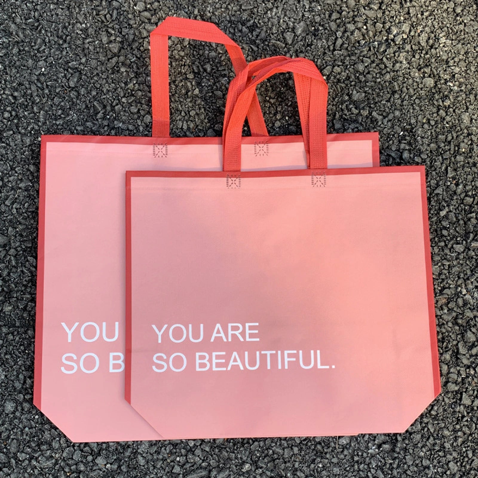 Boutique Non-Woven Tote Bags — 6 Styles — Pink