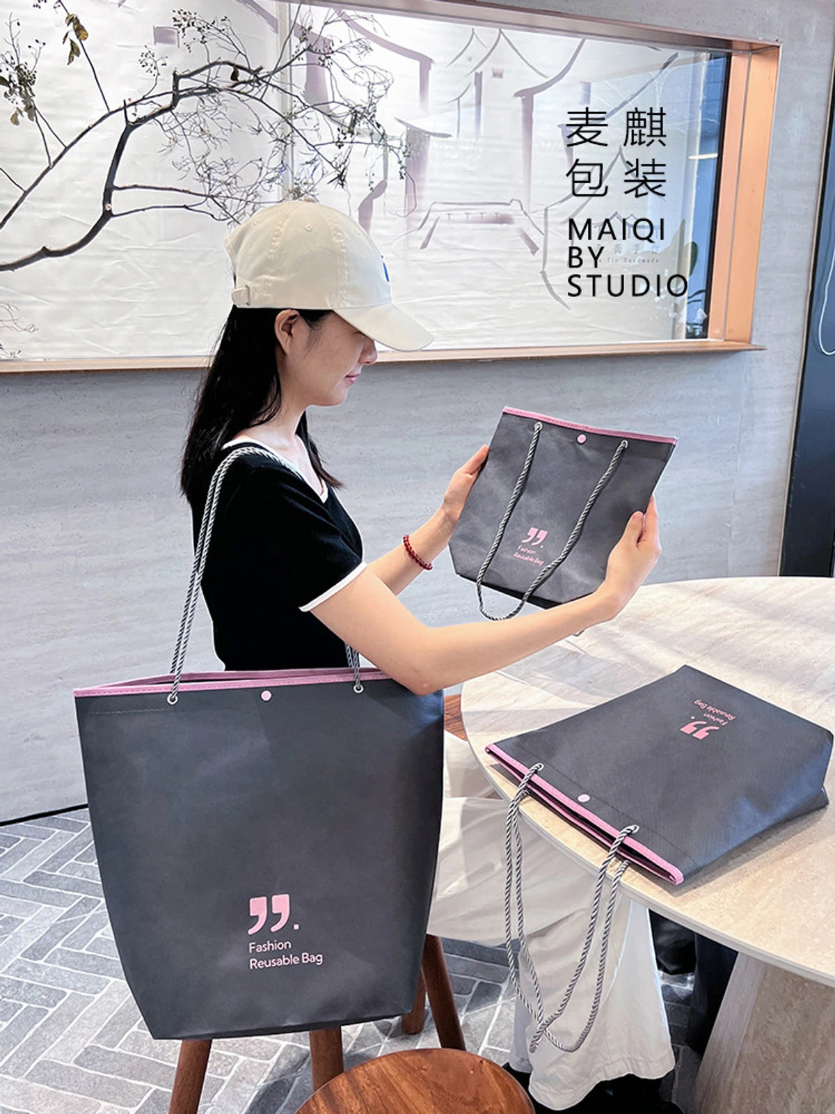 Boutique Non-Woven Tote Bags — 7 Styles product view 1