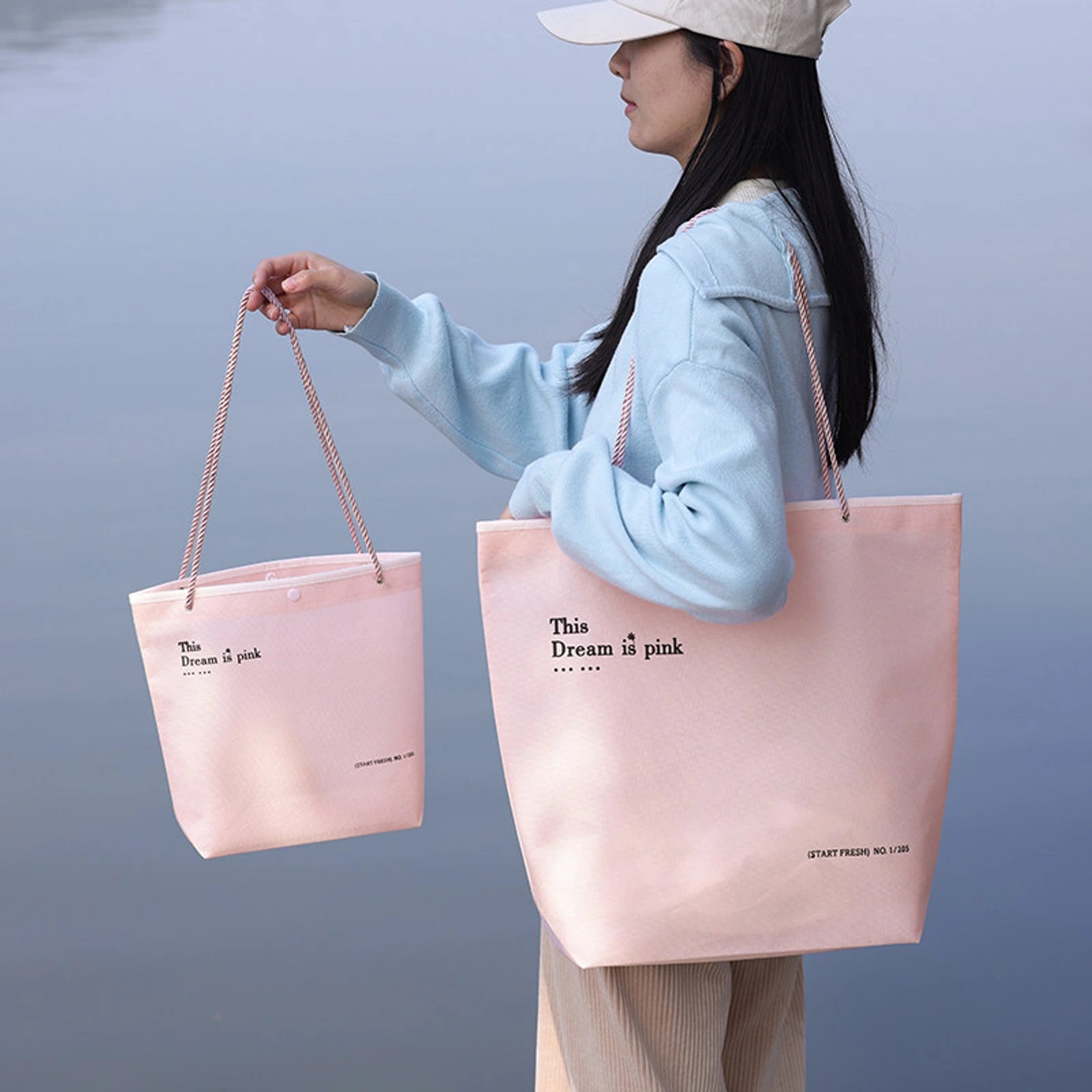 Boutique Non-Woven Tote Bags — 7 Styles — Pink
