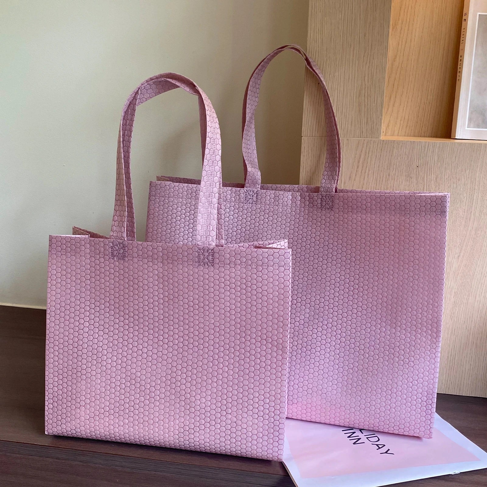 Boutique Non-Woven Tote Bags — 7 Styles — Taro Purple Shoulder Carry