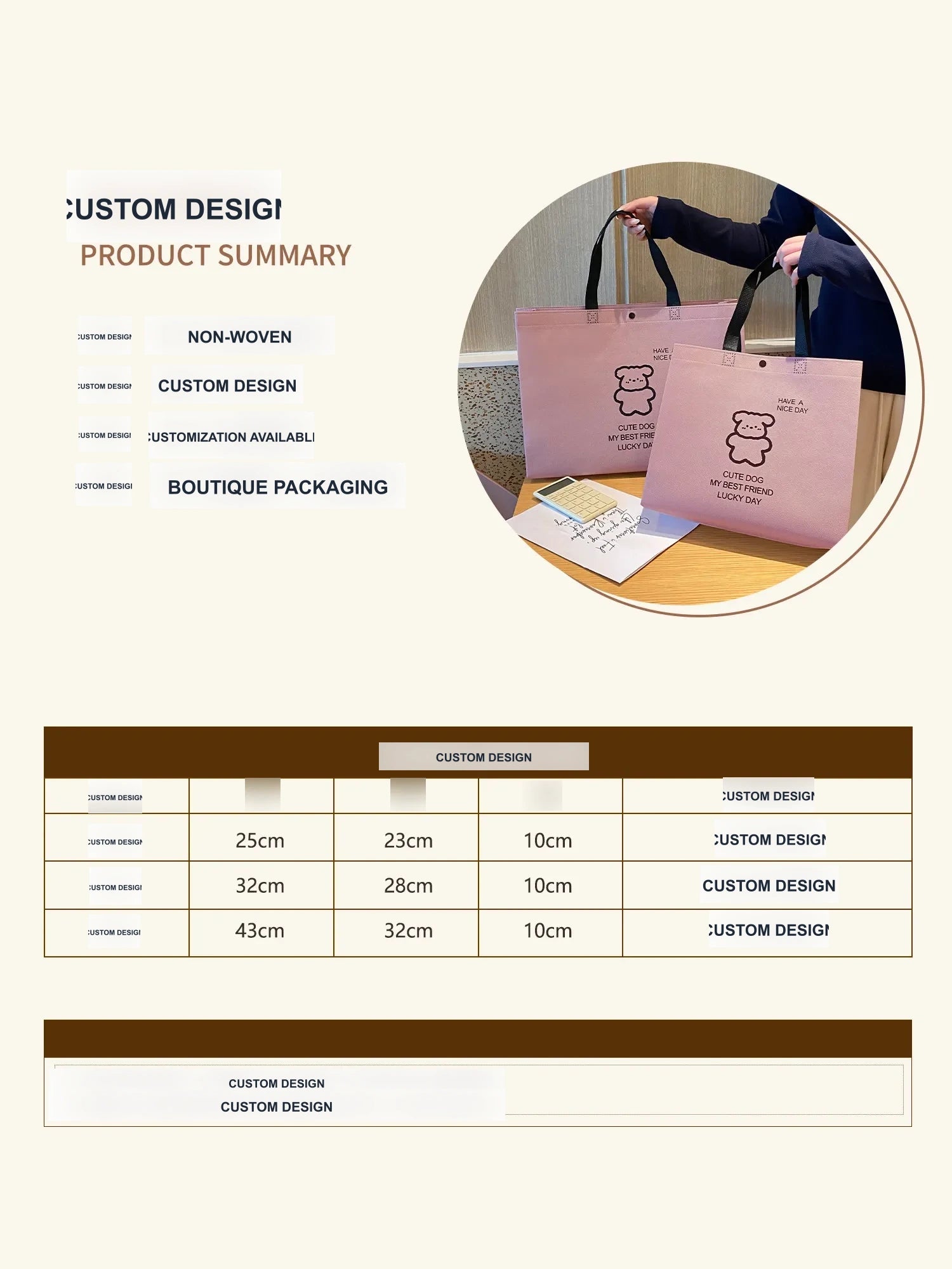 Boutique Non-Woven Tote Bags — 9 Styles product view 2
