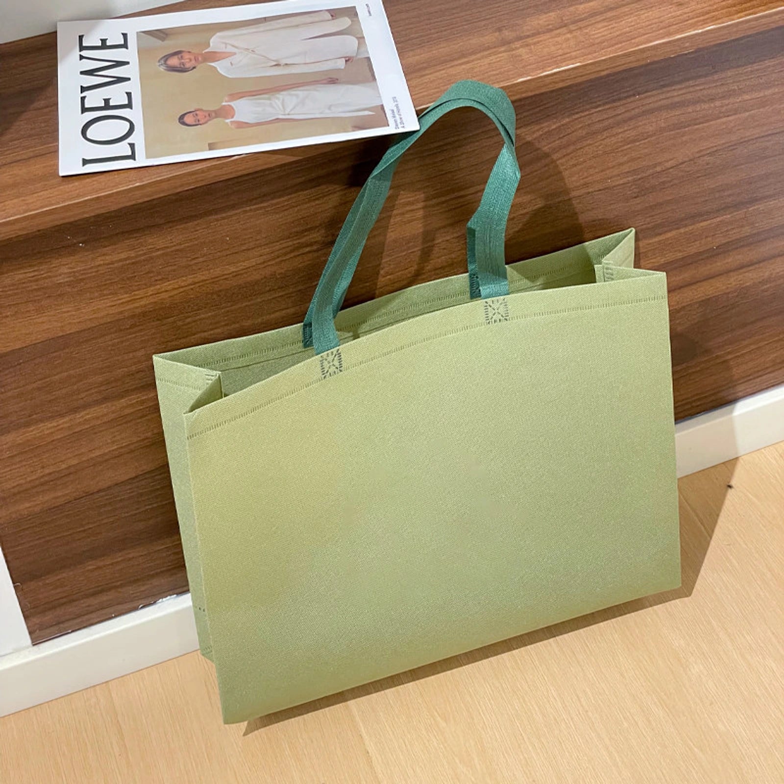 Boutique Non-Woven Tote Bags — 9 Styles — Matcha GreenPlain