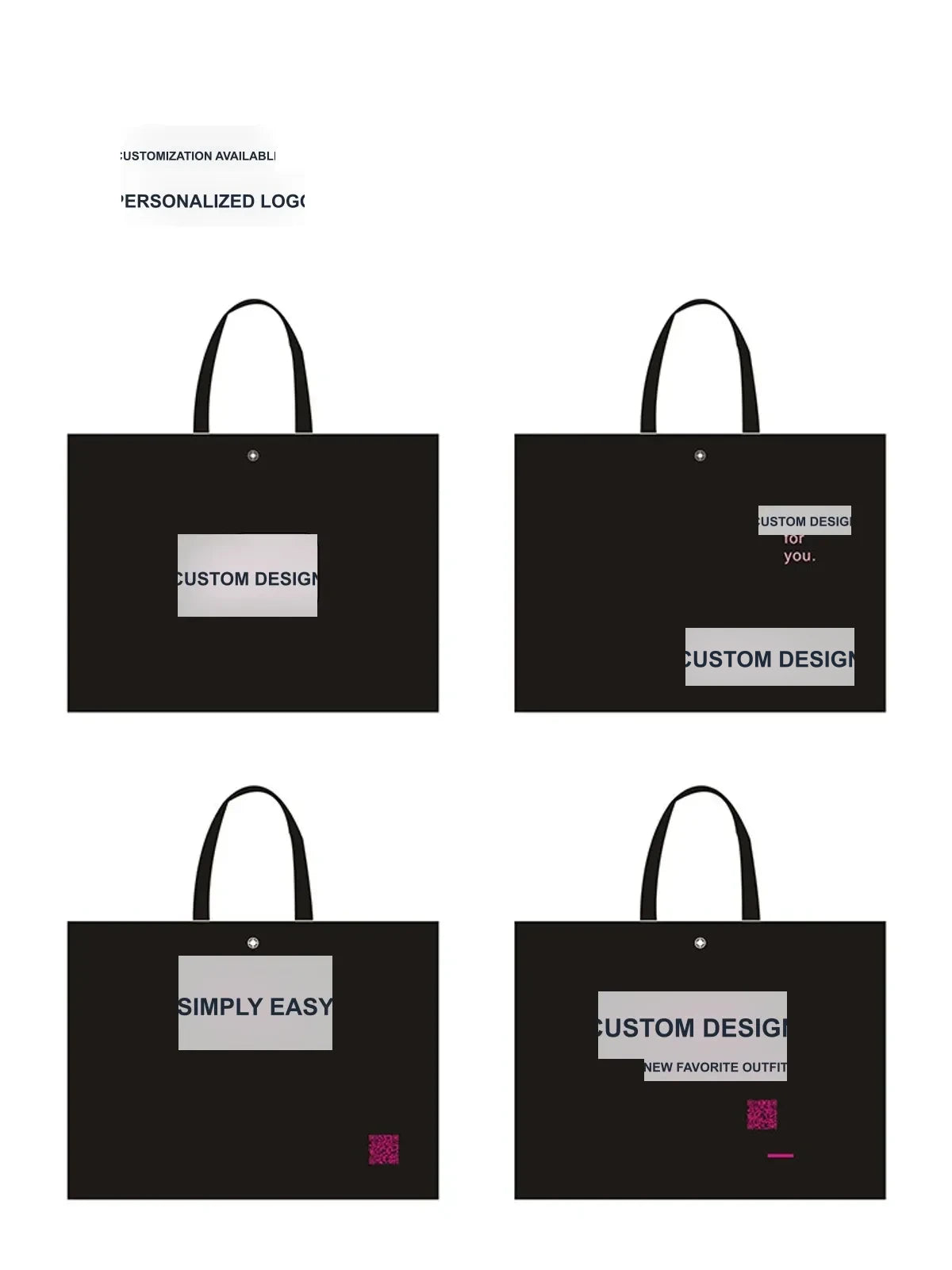 Bow Print Large-Capacity Non-Woven Tote Bags — 12 Styles product view 3