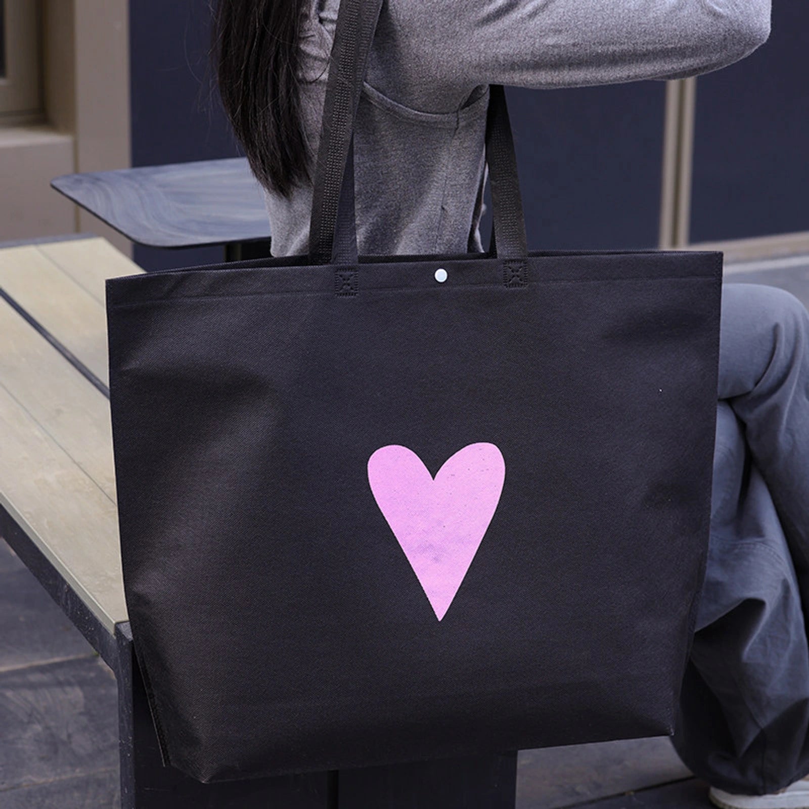 Bow Print Large-Capacity Non-Woven Tote Bags — 12 Styles — Large — Capacity — BlackHeart Print