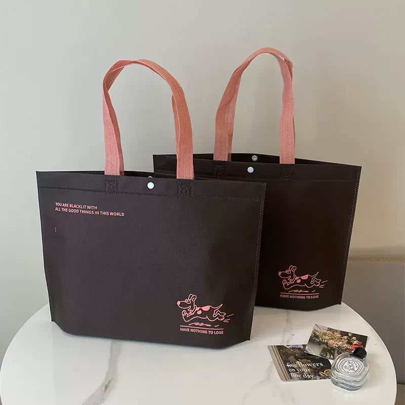 Coffee Brown Dog custom non-woven tote bag