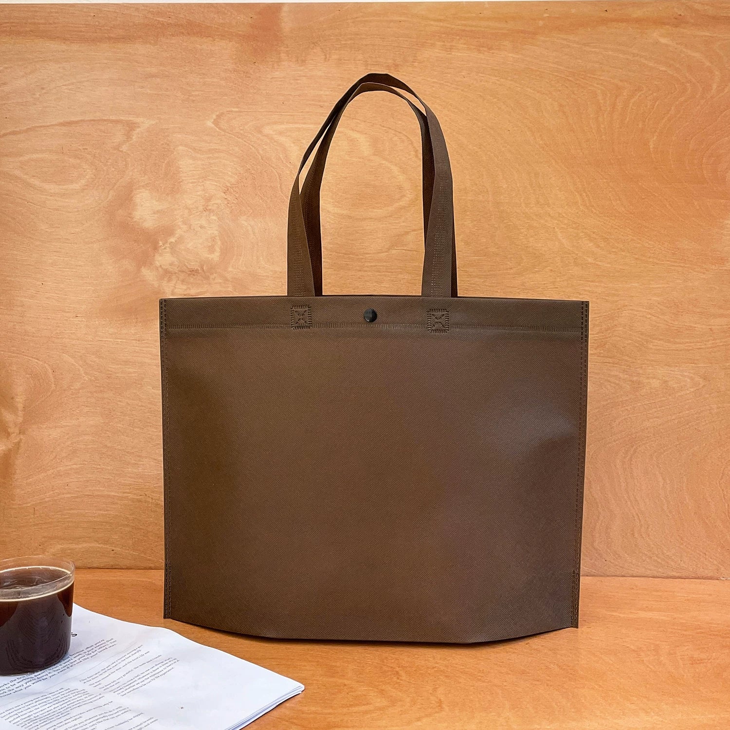 Brown – Plain non-woven tote bag