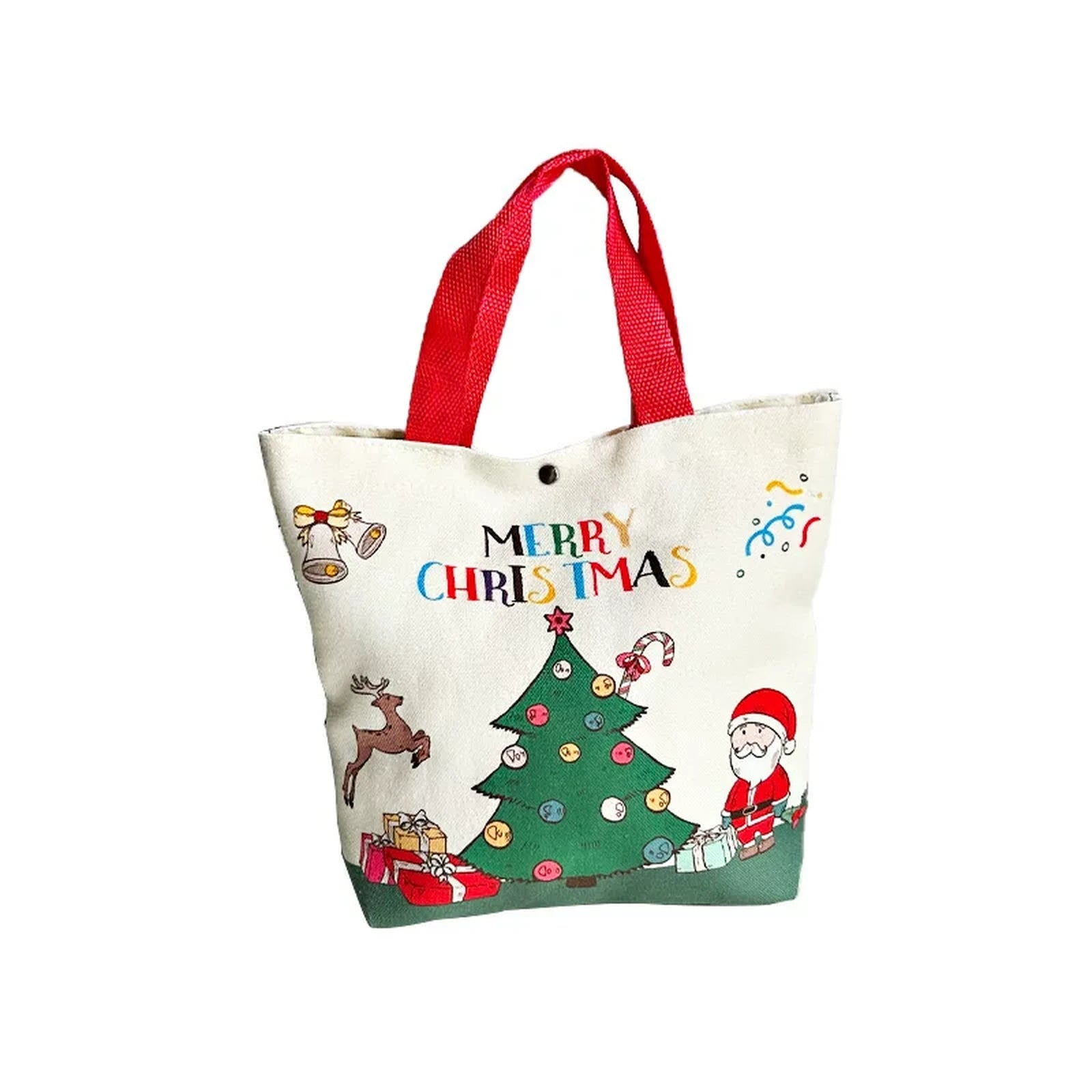Canvas Christmas Gift Bags with Carry Handles – Red