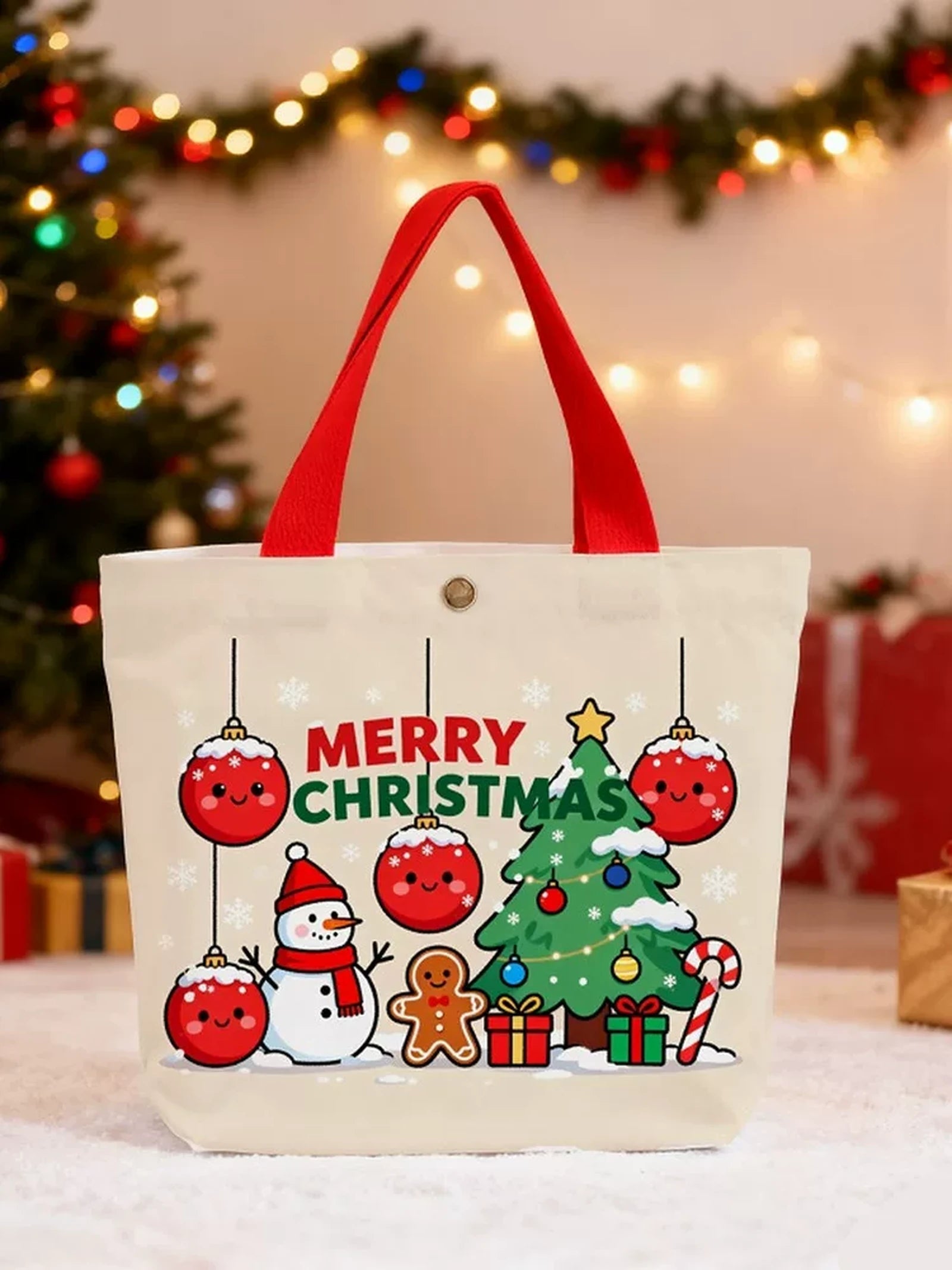 Canvas Christmas Gift Bags with Carry Handles – product view