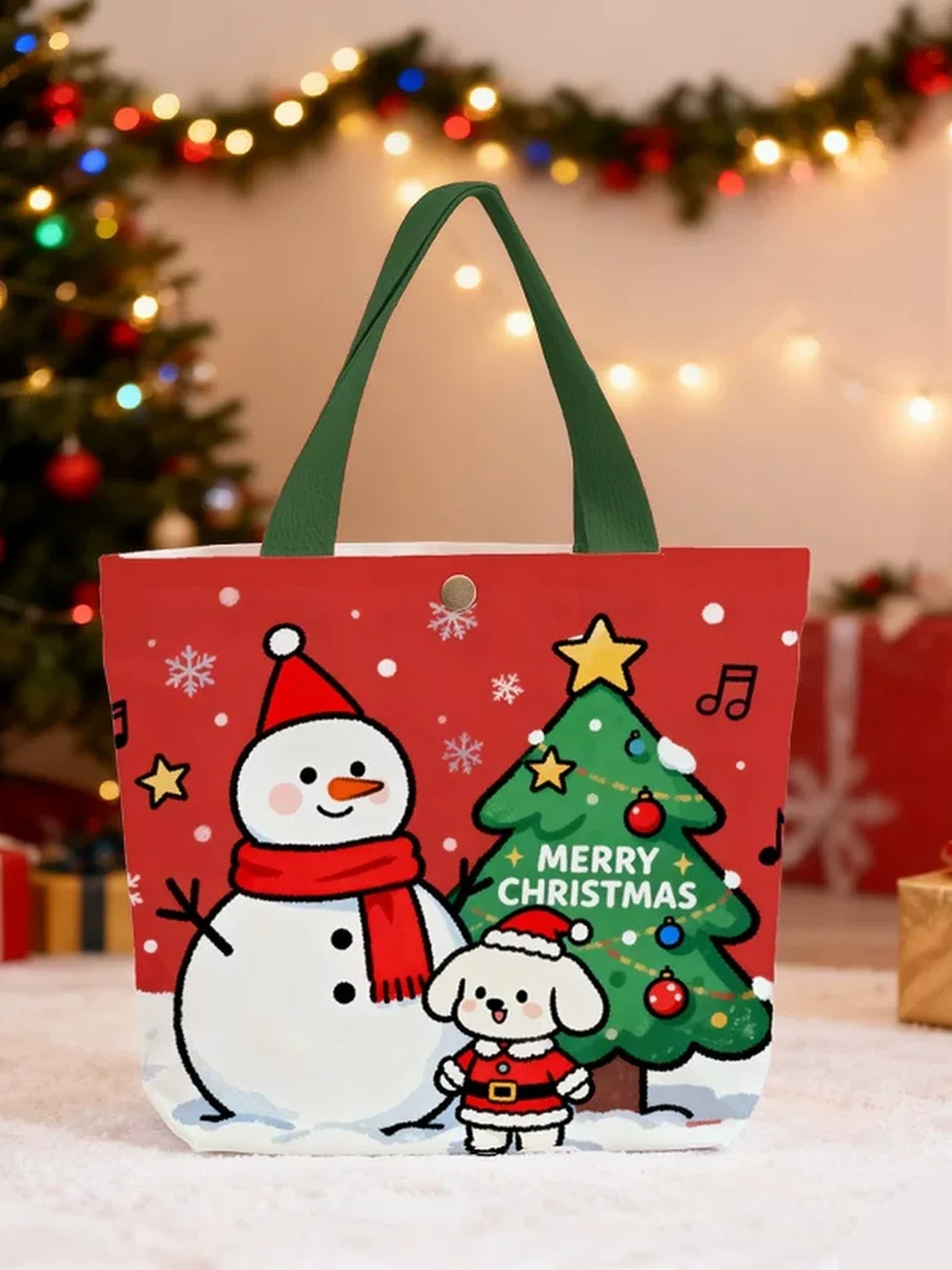 Canvas Christmas Gift Bags with Carry Handles – product view