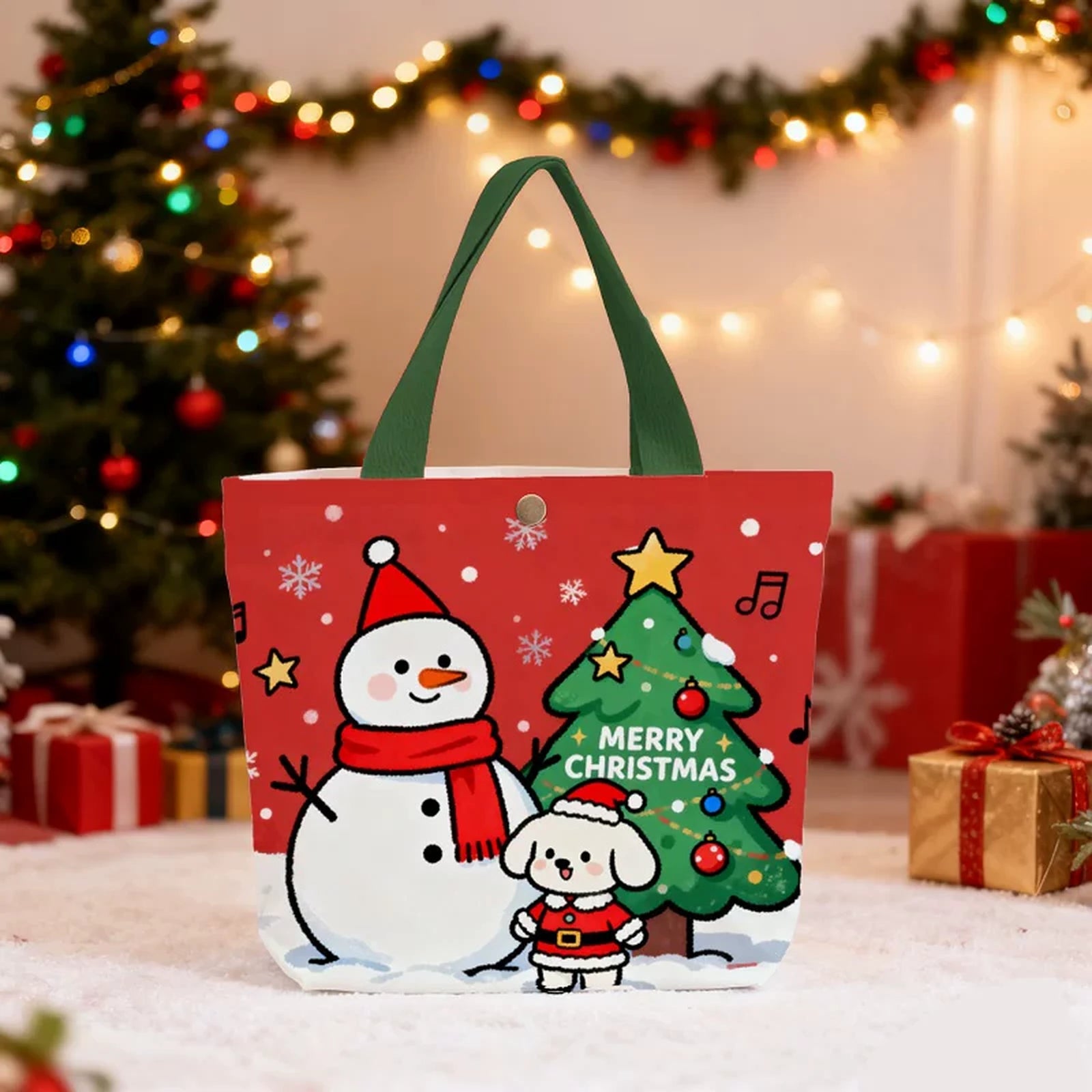 Canvas Christmas Gift Bags with Carry Handles – product view
