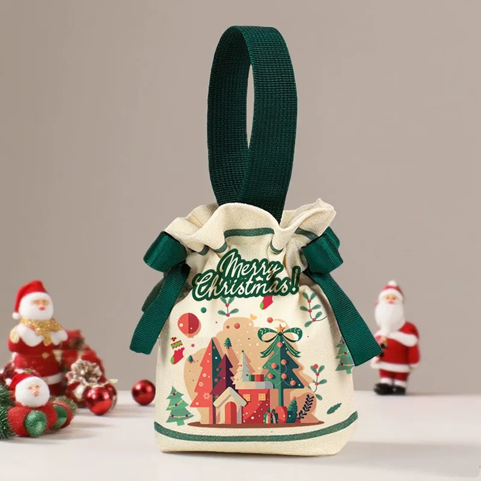 Canvas Christmas Gift Bags with Drawstring or Carry Handles – selected option 41014484962