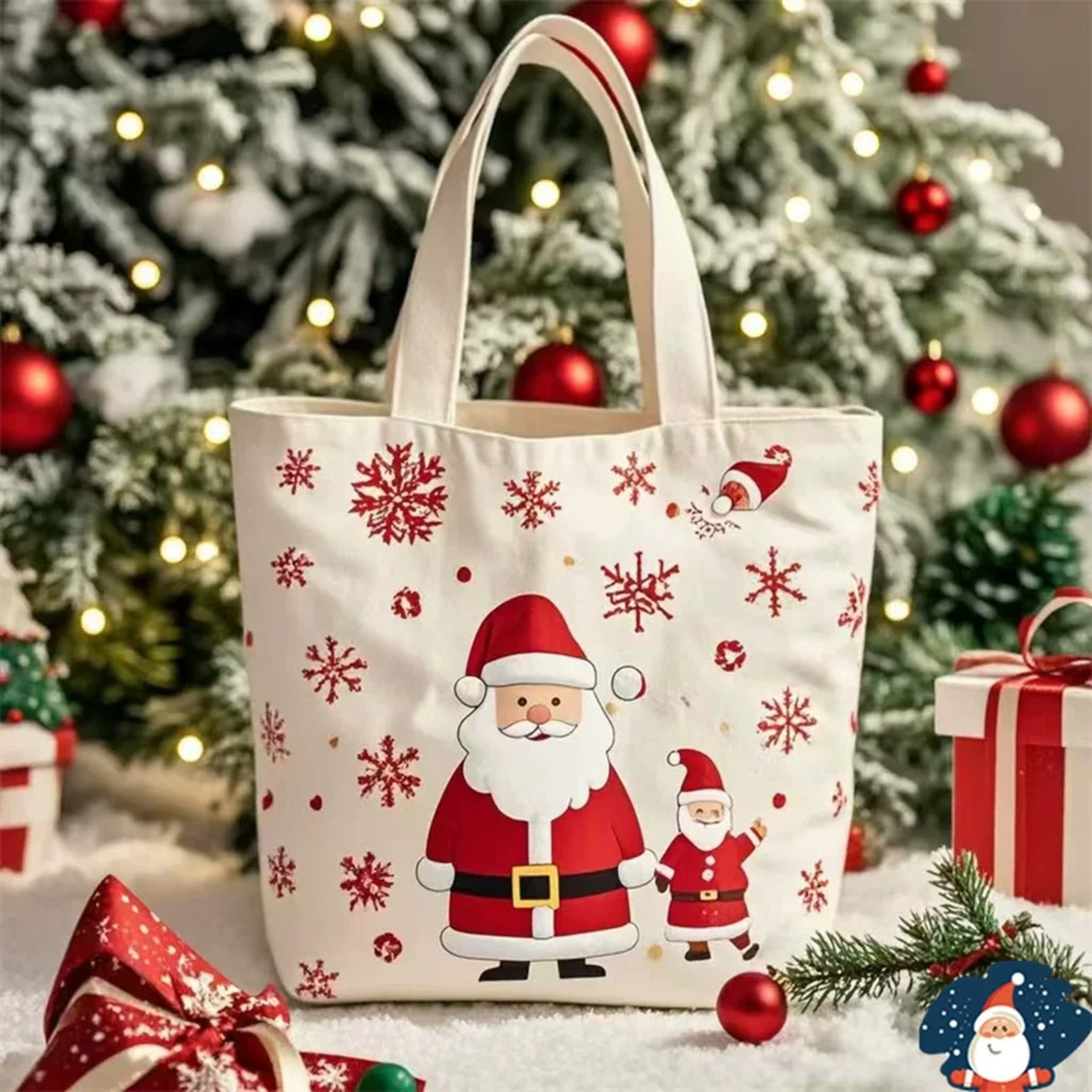 Canvas Christmas Gift Bags with Drawstring or Carry Handles – selected option 41417509410