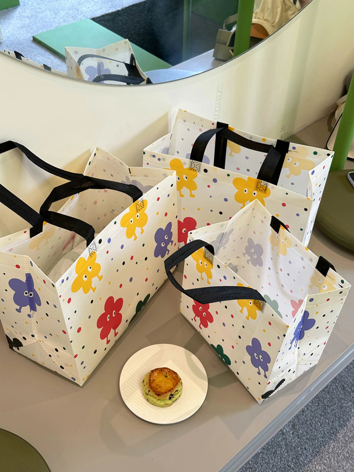 Cartoon Heavy-Duty Non-Woven Tote Bags — 2 Designs product view 2