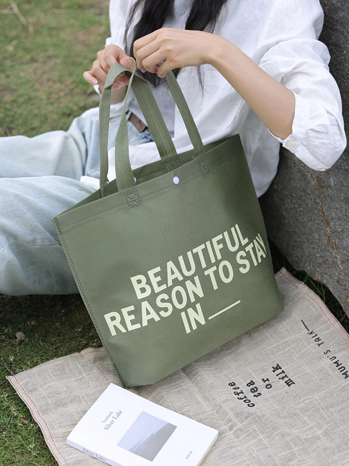 Cedar-Green Non-Woven Tote Bags — 15 Styles product view 2