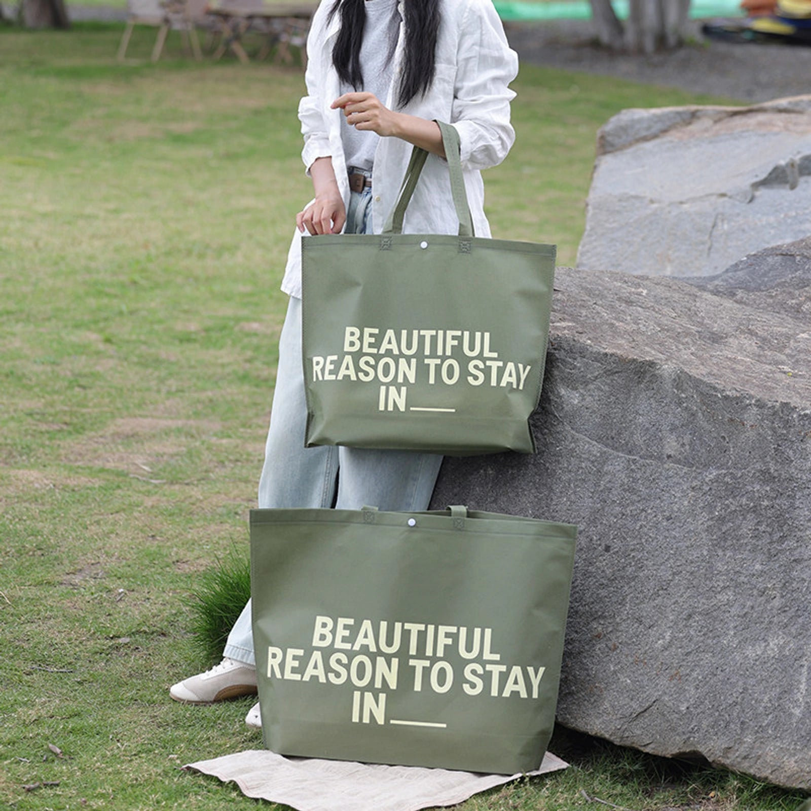 Cedar-Green Non-Woven Tote Bags — 15 Styles — — Cedar Green