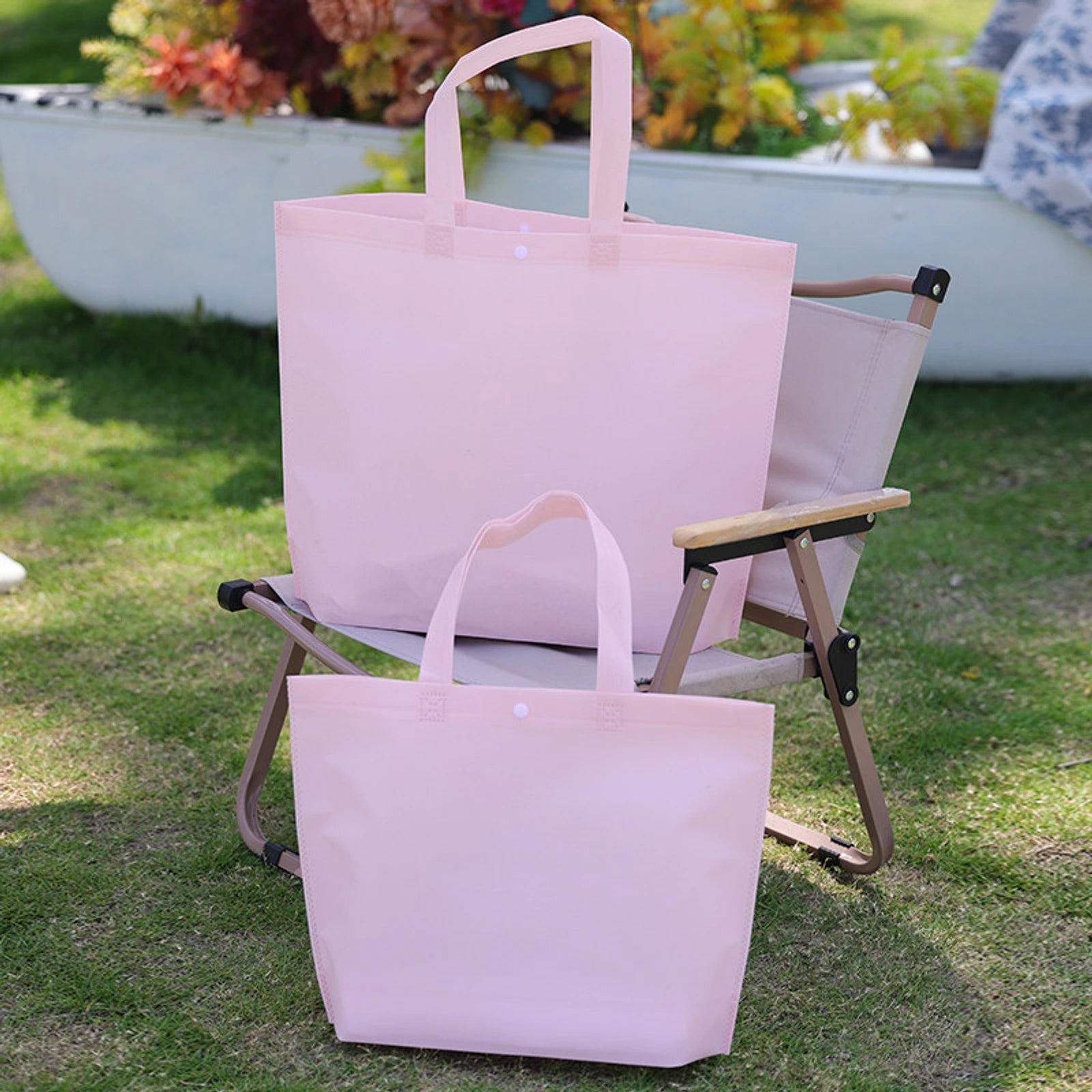 Cedar-Green Non-Woven Tote Bags — 15 Styles — — PlainSakura Pink