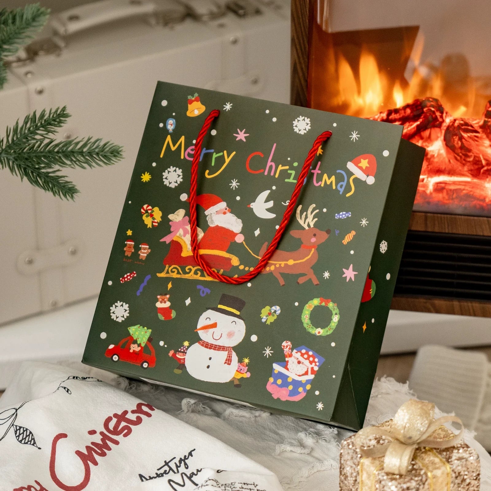 Christmas Gift Bags with Carry Handles – product view