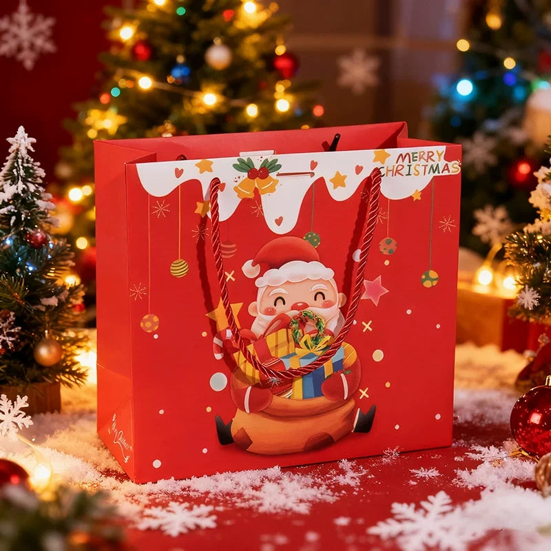 Christmas paper gift bag – Red Santa