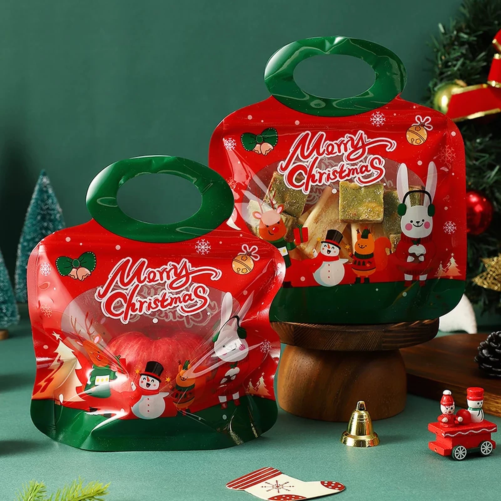 Christmas Paper Gift Bags with Ribbon Options – product view