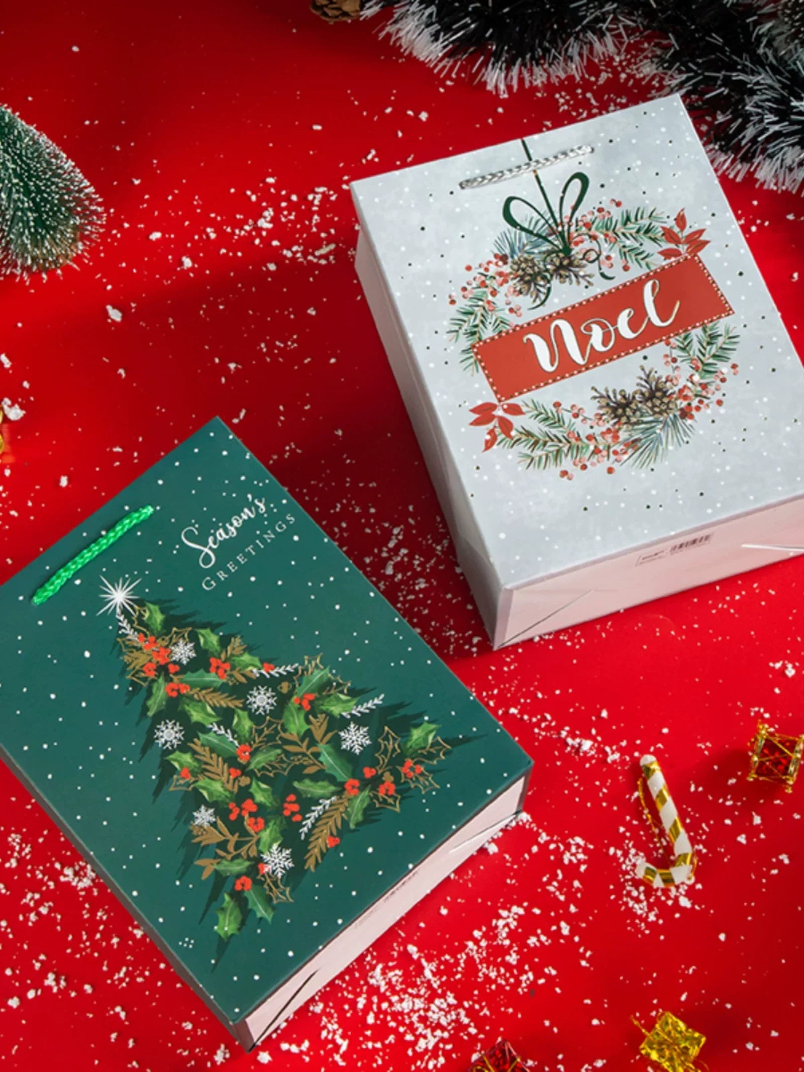 Christmas Paper Gift Bags with Rope Handles – product view
