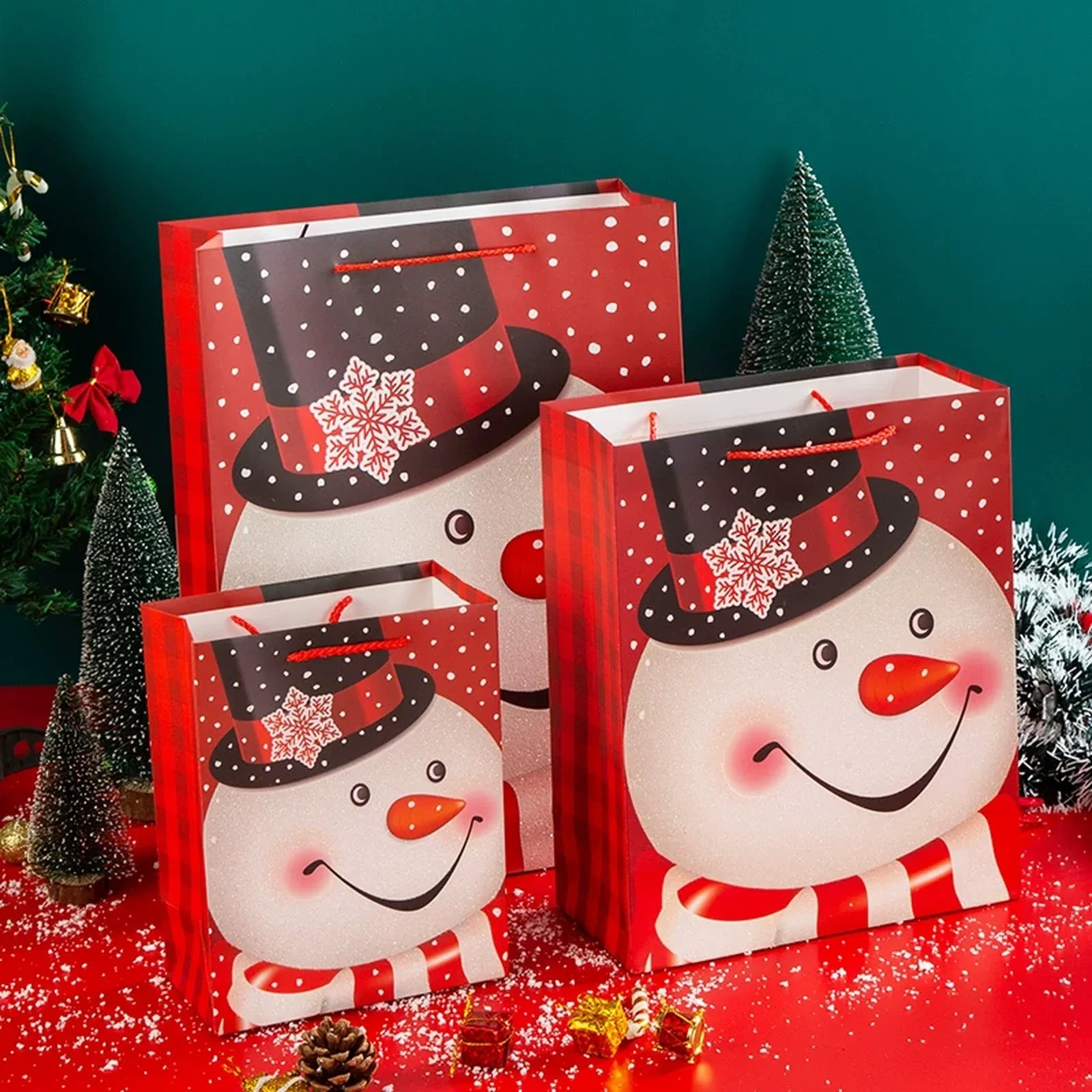 Christmas Paper Gift Bags with Rope Handles – product view