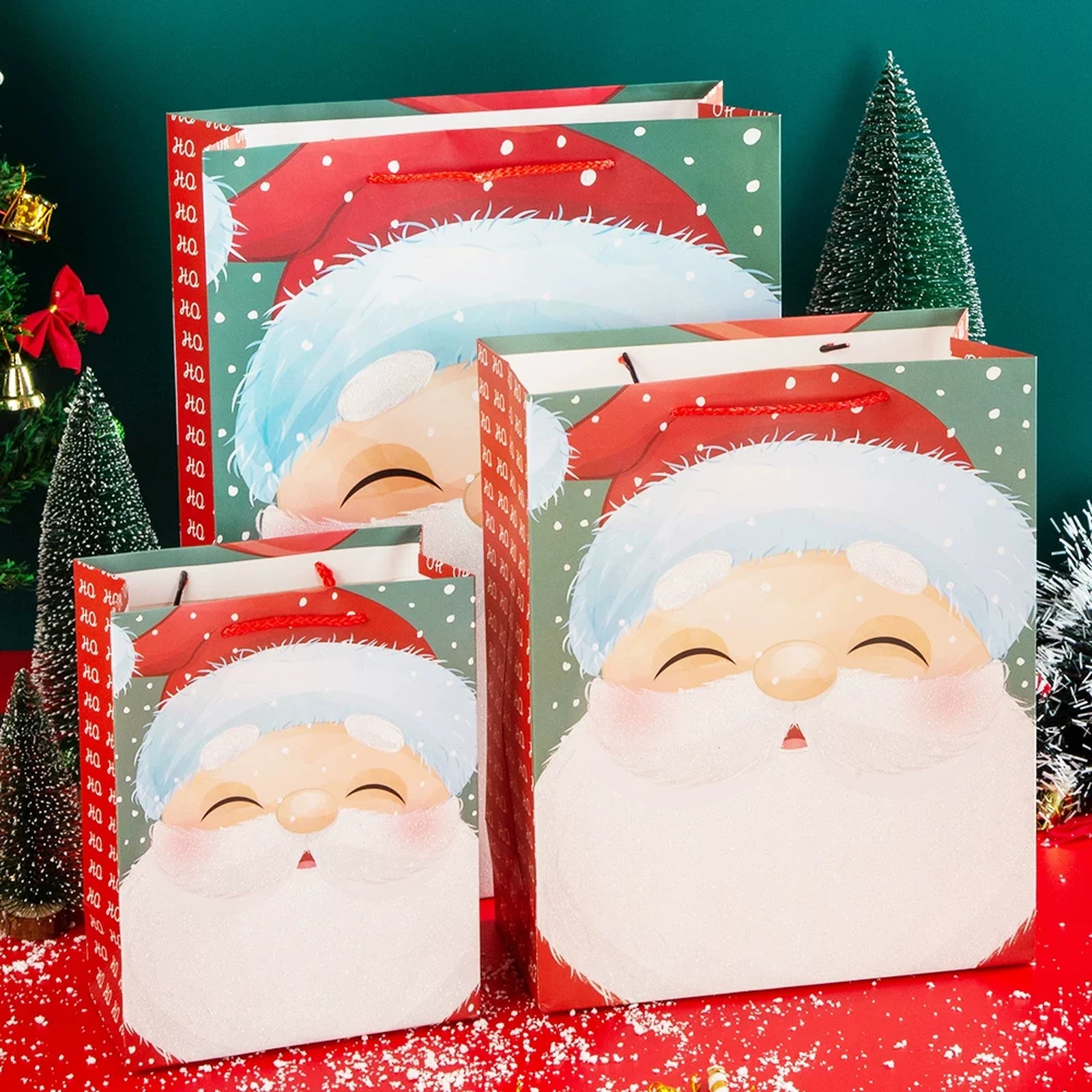 Christmas Paper Gift Bags with Rope Handles – product view