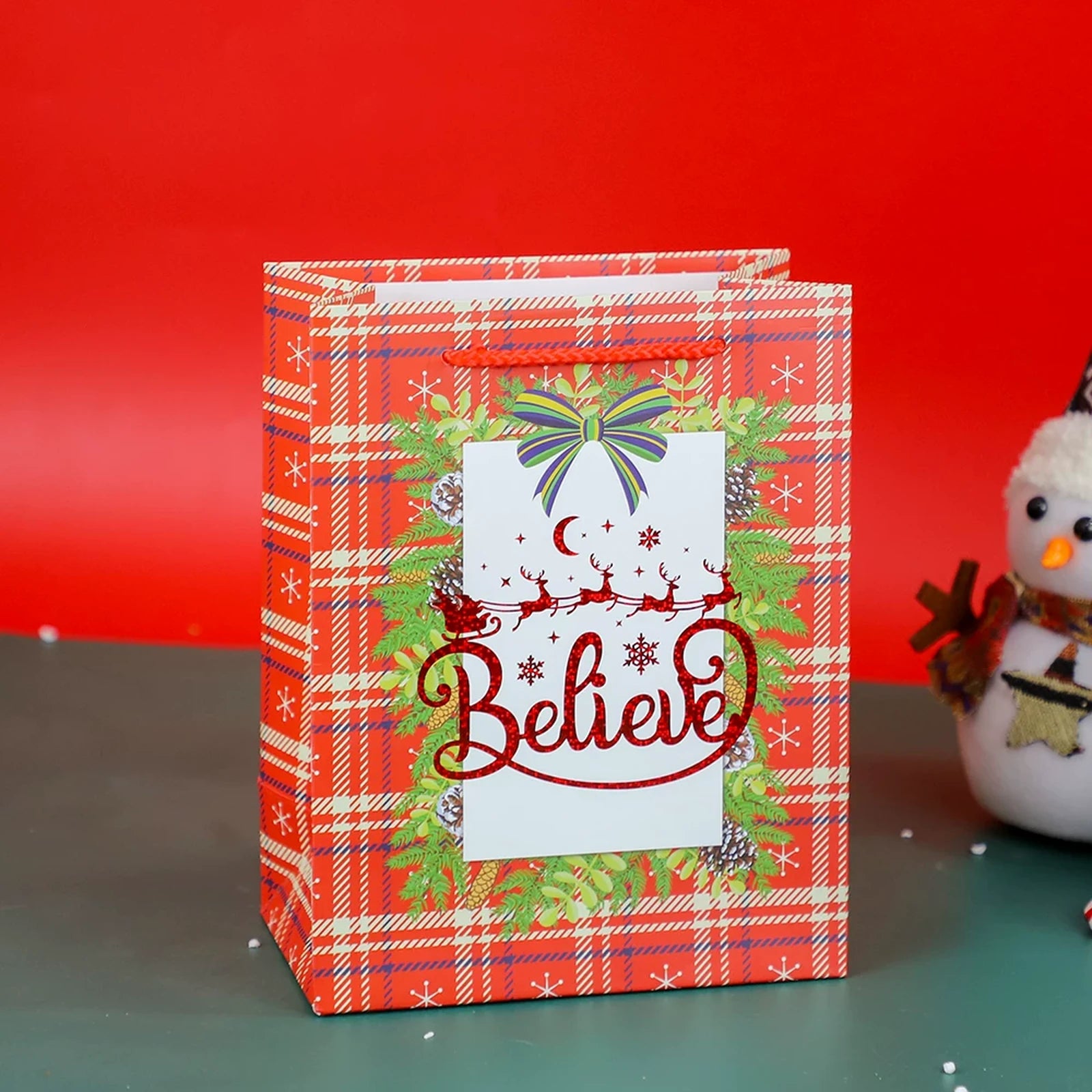 Christmas Paper Gift Bags with Rope Handles – product view