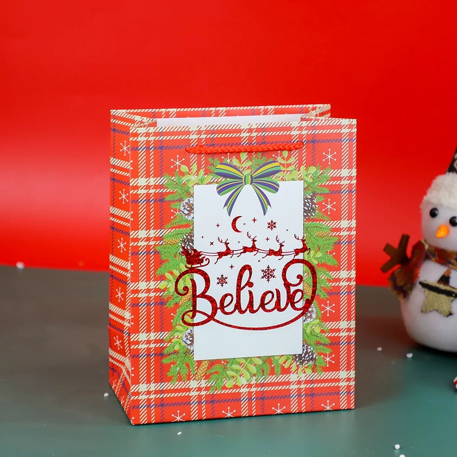 Christmas Paper Gift Bags with Rope Handles – product view