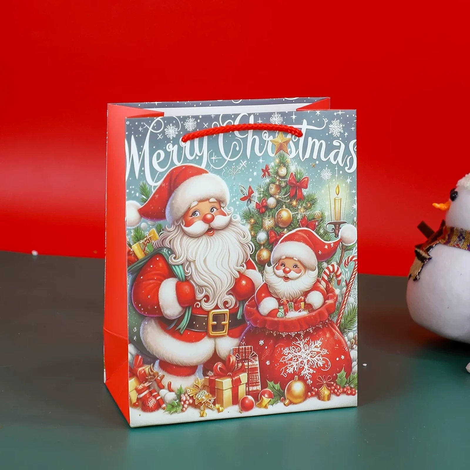 Christmas Paper Gift Bags with Rope Handles – product view