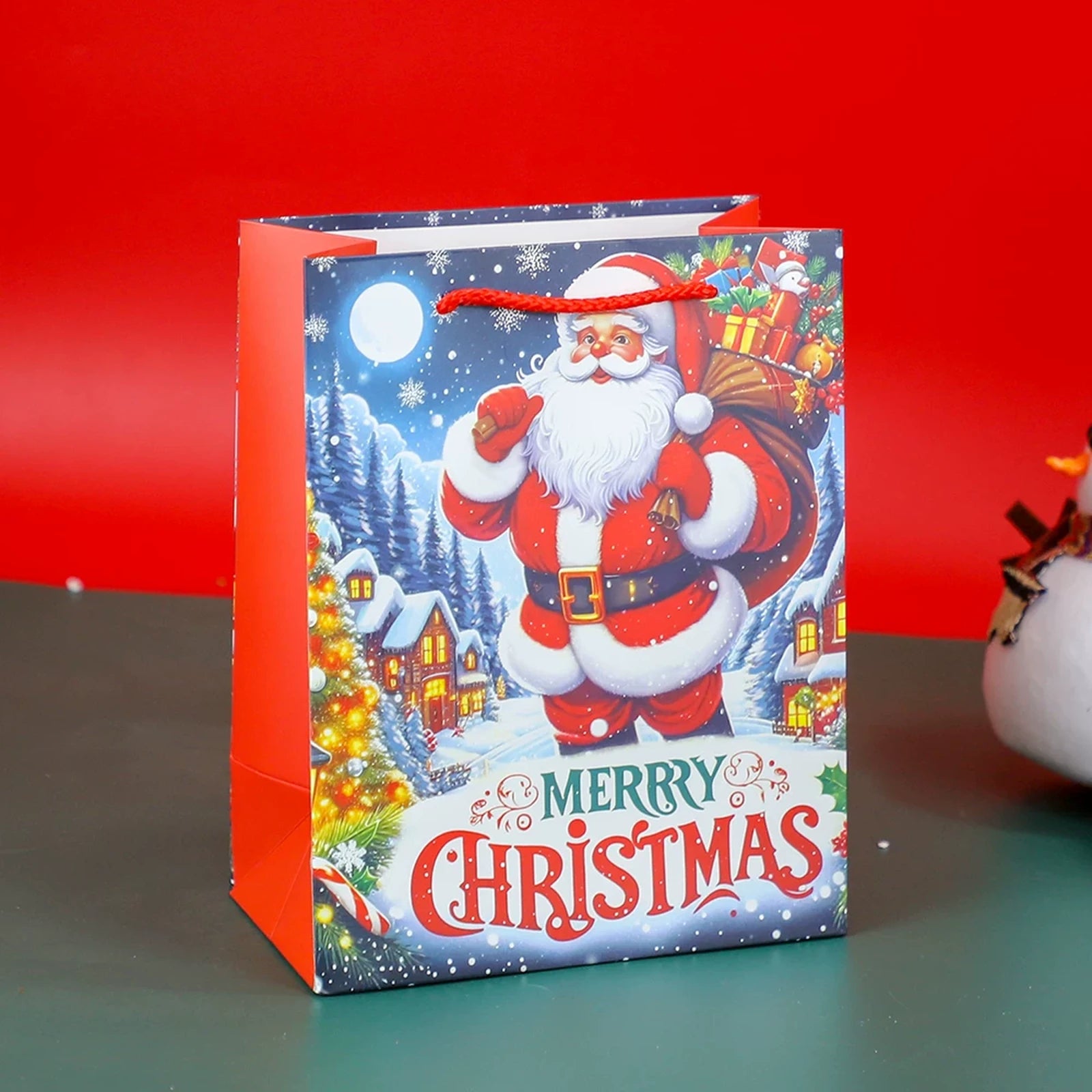 Christmas Paper Gift Bags with Rope Handles – product view