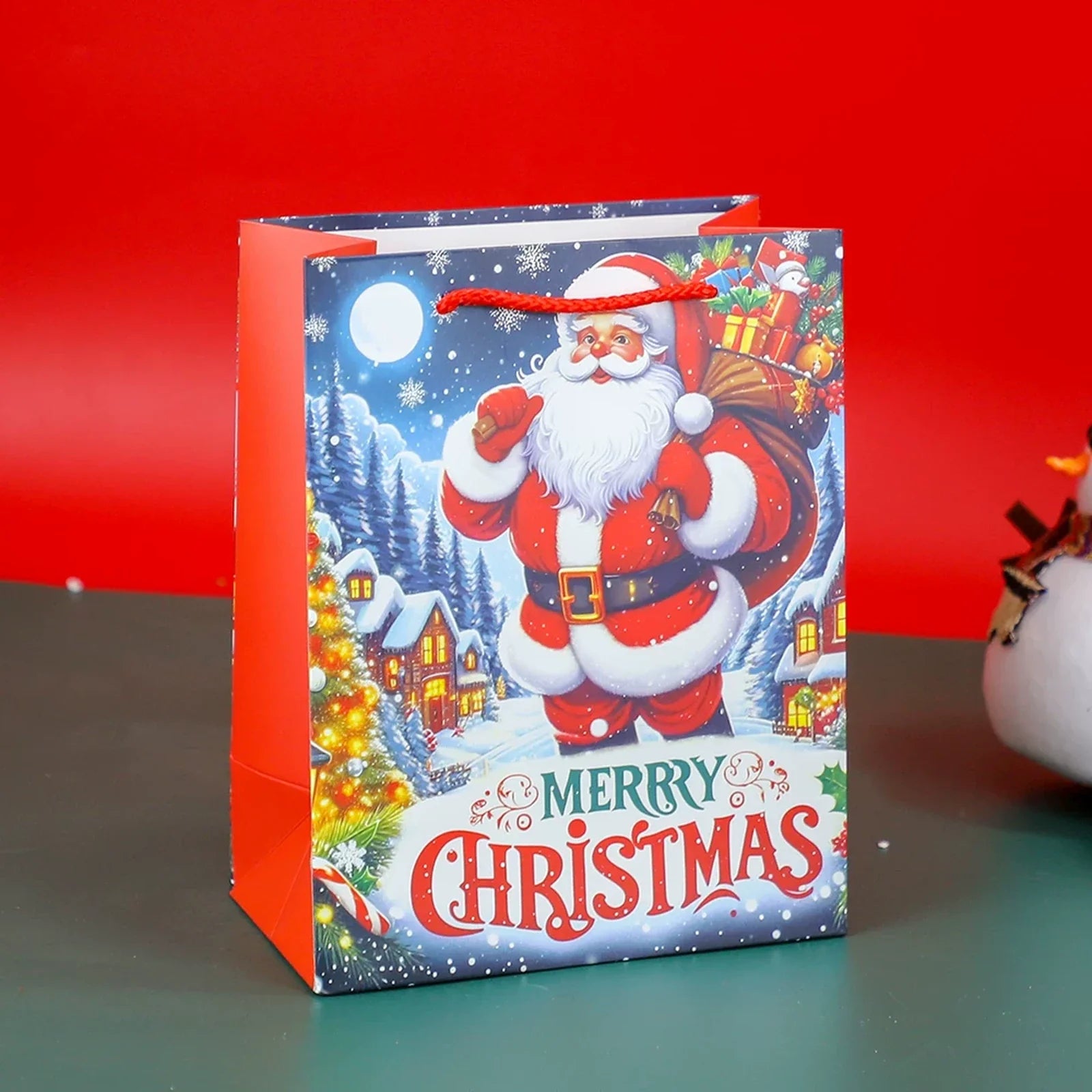 Christmas Paper Gift Bags with Rope Handles – product view